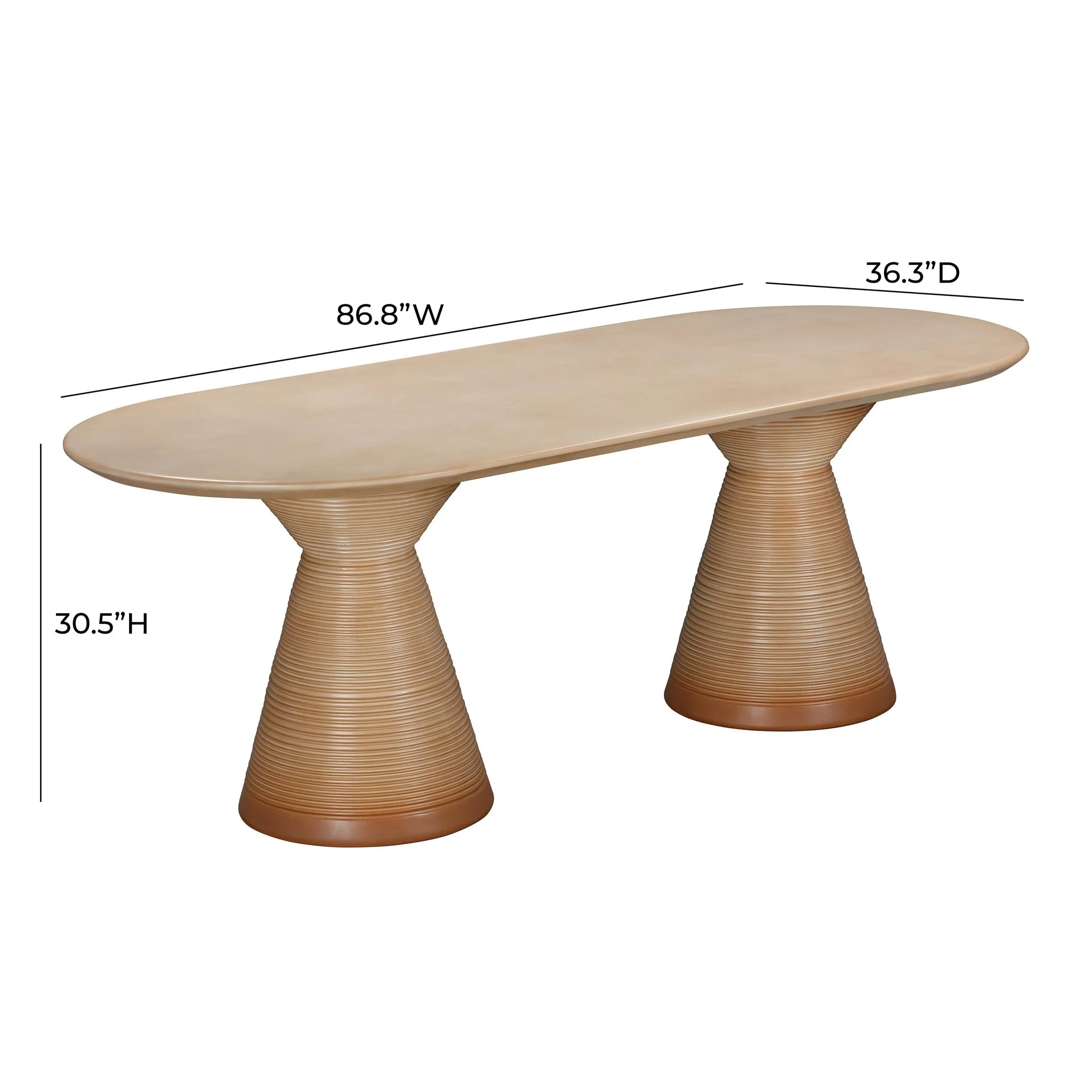 Fassa Terracotta Oval Indoor / Outdoor Dining Table - Image 7