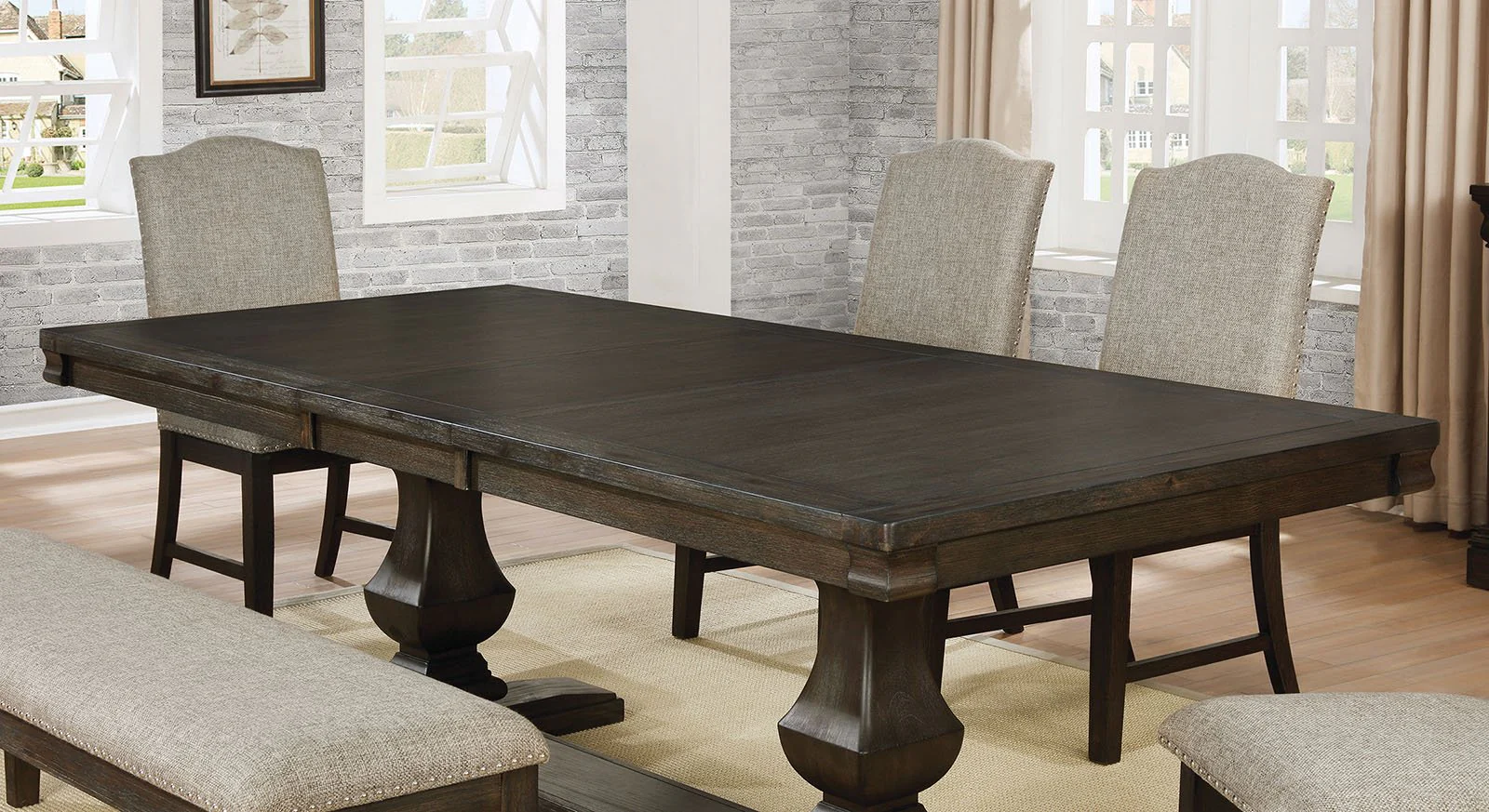 Faulk 6 Pc. Dining Table Set w/ Bench - Image 3