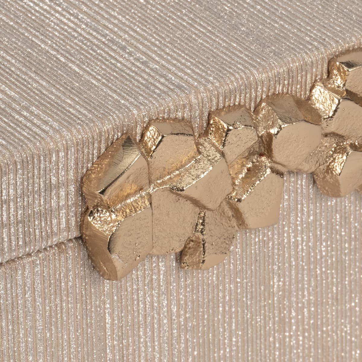 Faux Leather, 12" Shimmer Box, Champagne - Image 5
