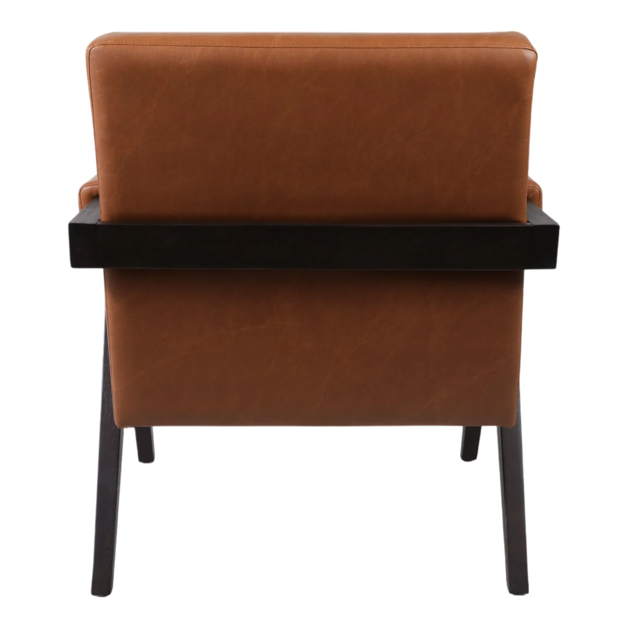 Faux Leather Scandinavian Chair, Brown - Image 4