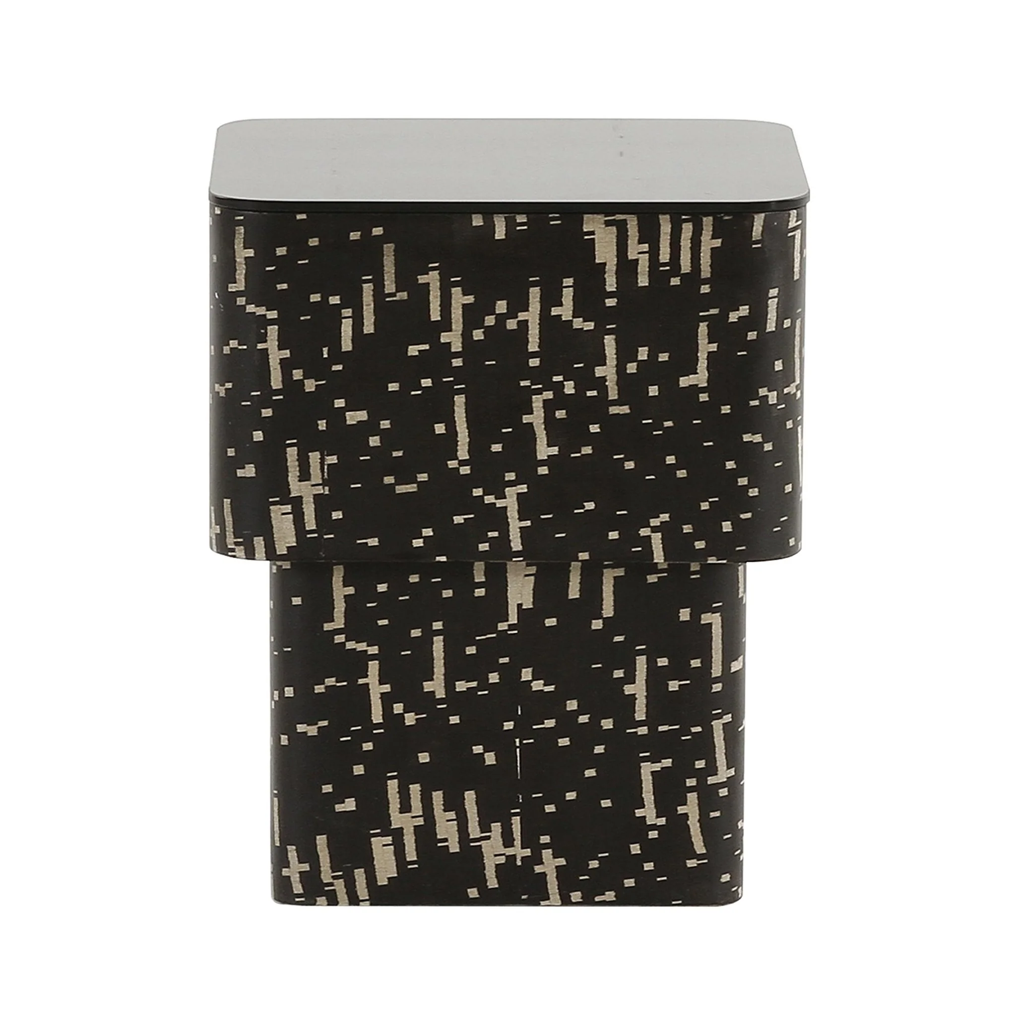 Faye Black Glass Side Table - Image 3