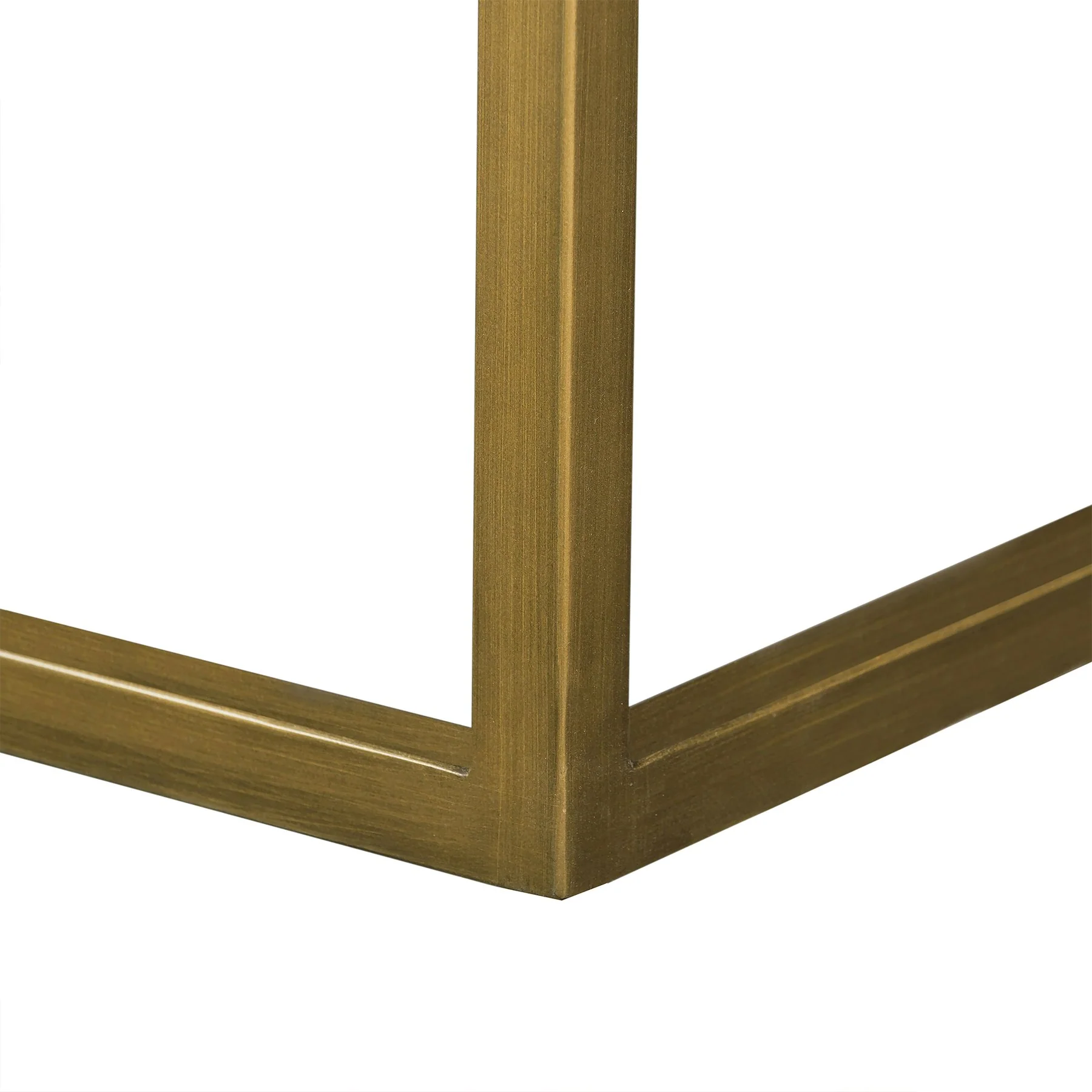 Faye Rustic Brown Wood Side table with Shelf and Antique Brass Base - Image 4
