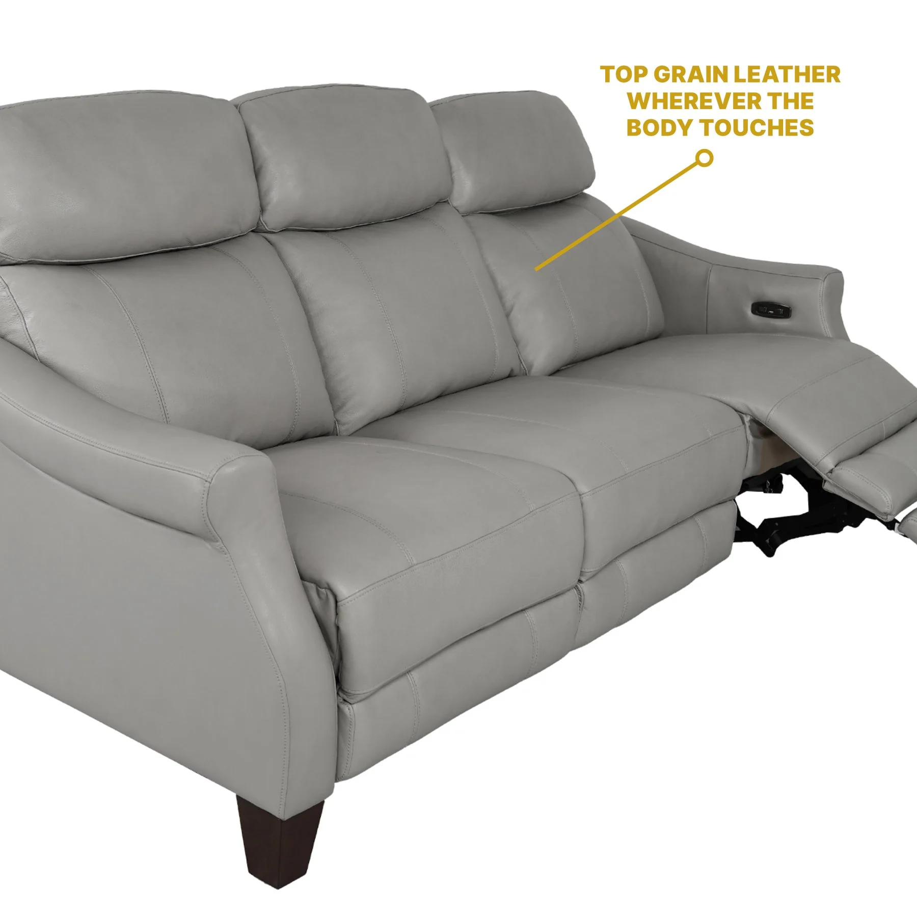Felicity 84" Zero Gravity Power Reclining Sofa in Silver Leather - Image 13