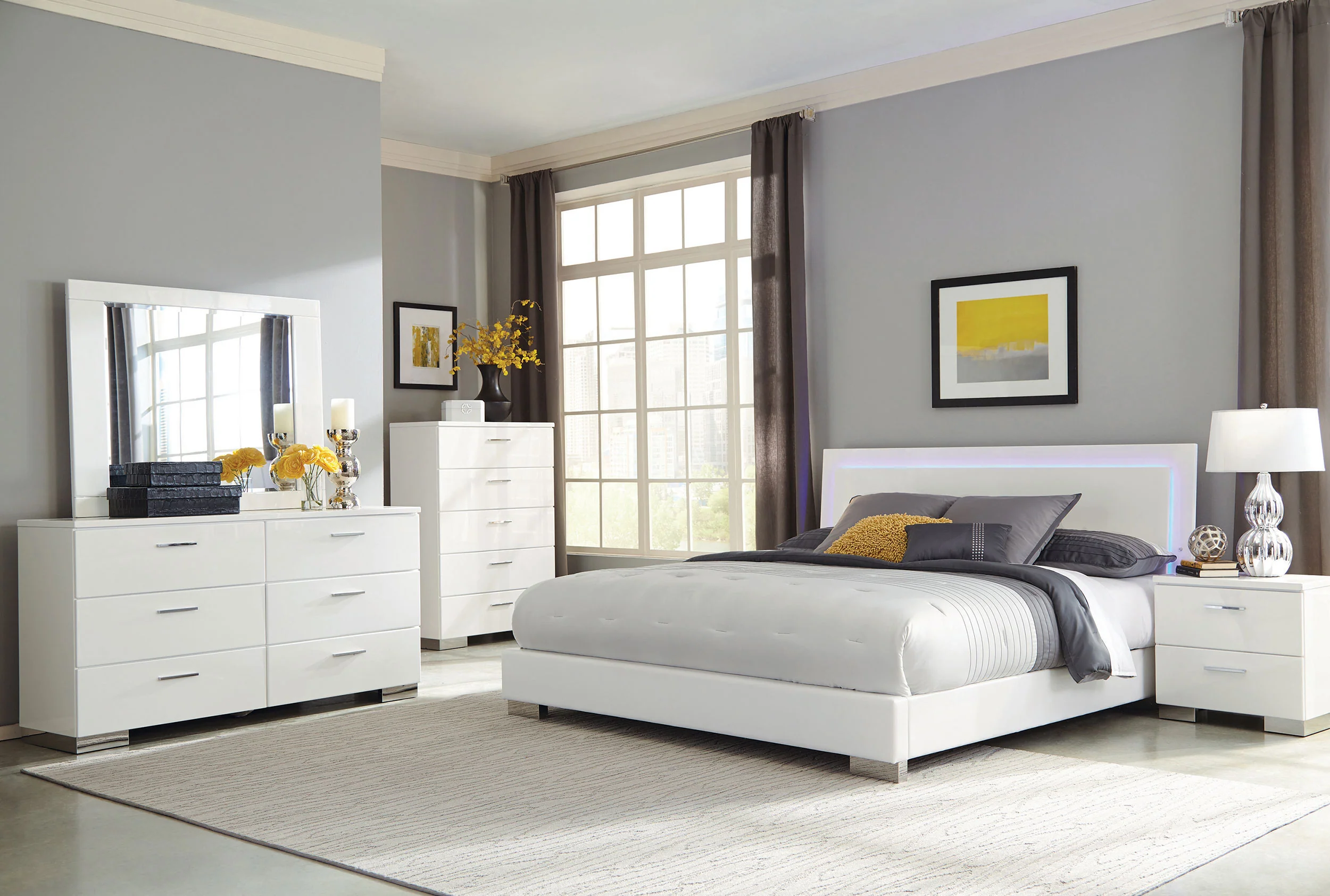 Felicity Panel Bed with LED Lighting - Image 18