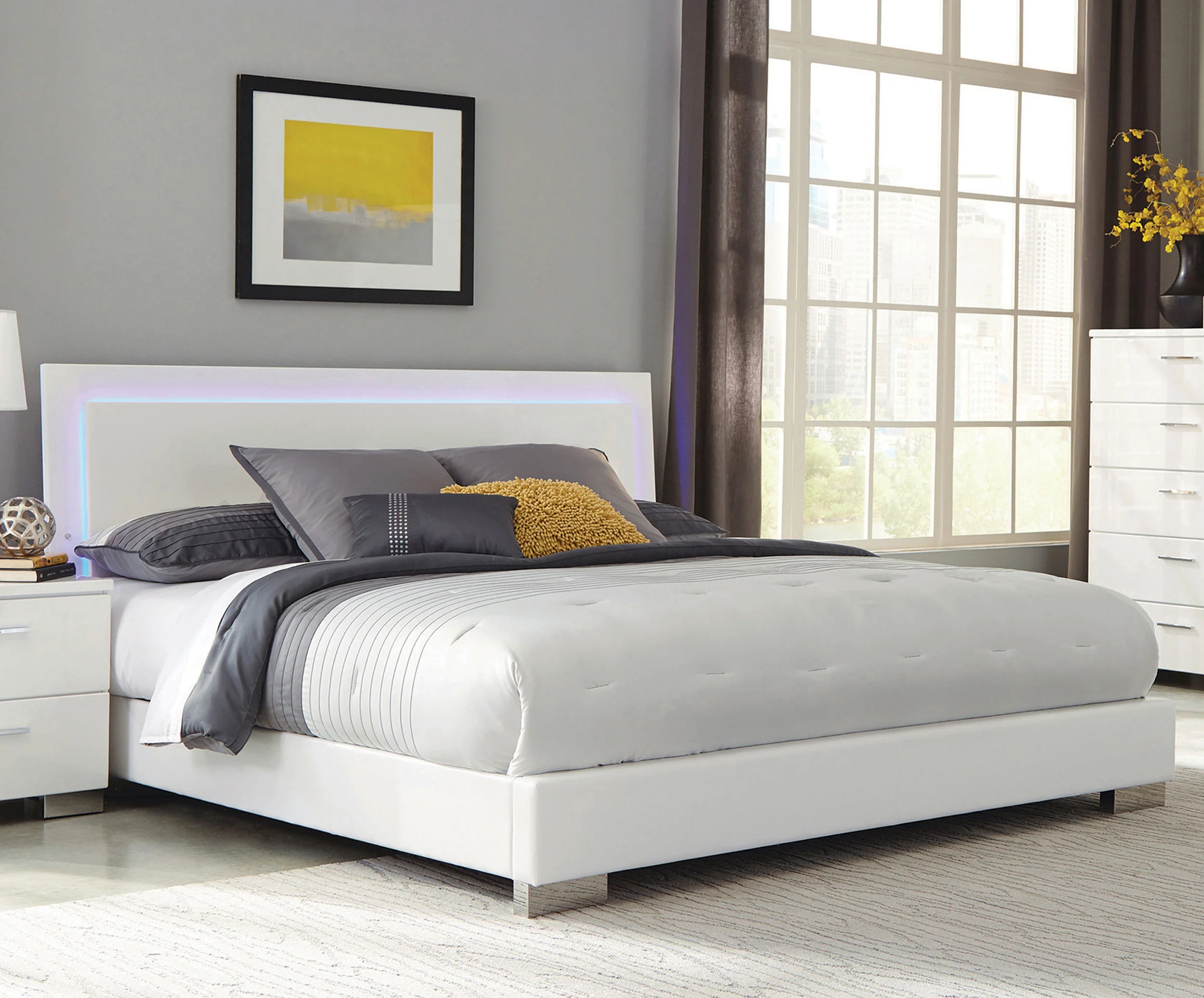 Felicity Panel Bed with LED Lighting - Image 20