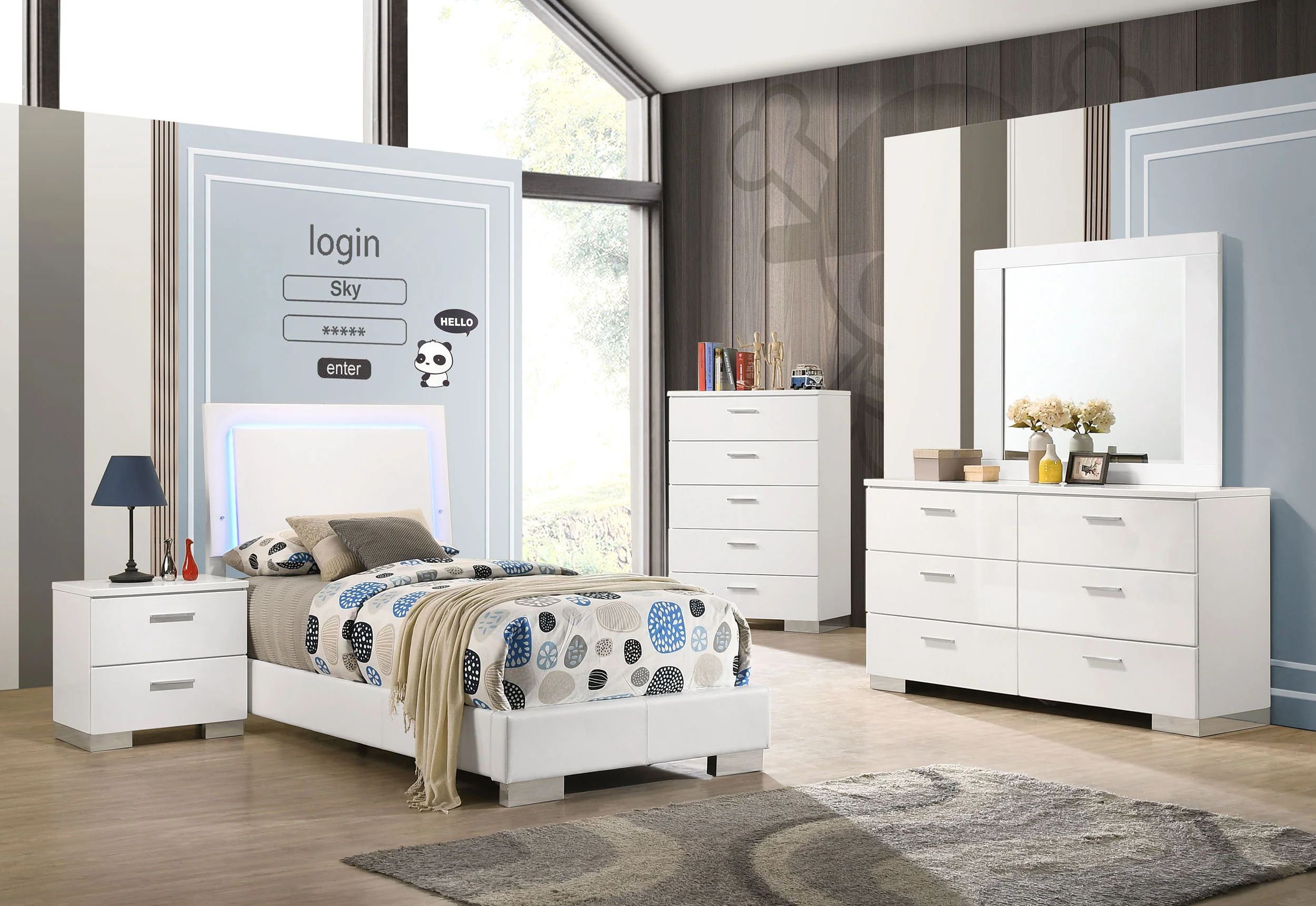Felicity Panel Bed with LED Lighting - Image 42
