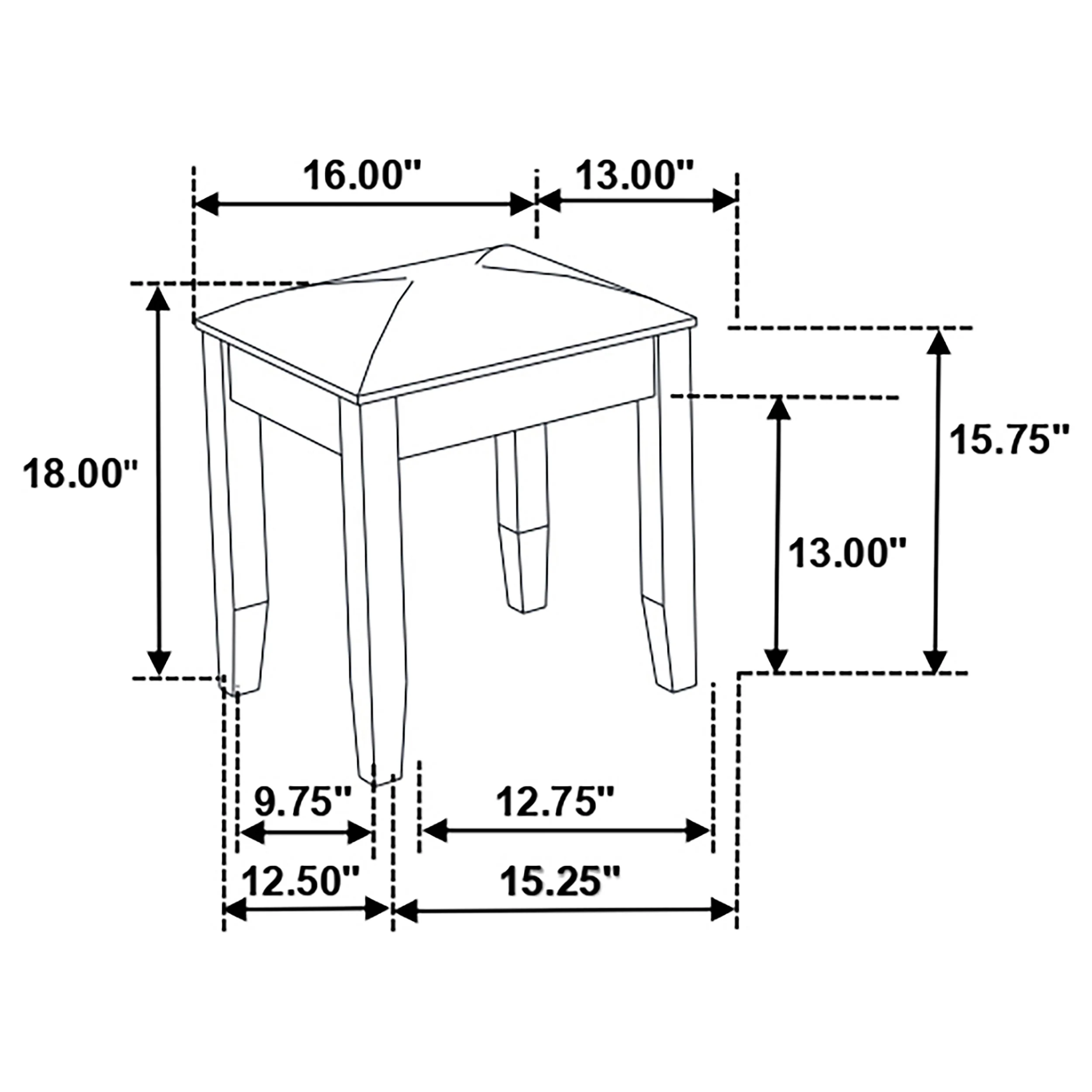 Felicity Makeup Vanity Stool - Image 3