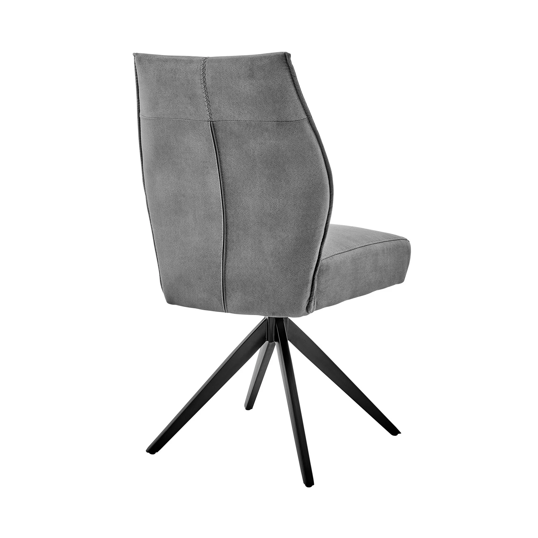 Fenton and Monarch 7 Piece Modern Rectangular Dining Set in Gray Melamine Wood and Charcoal Fabric - Image 3