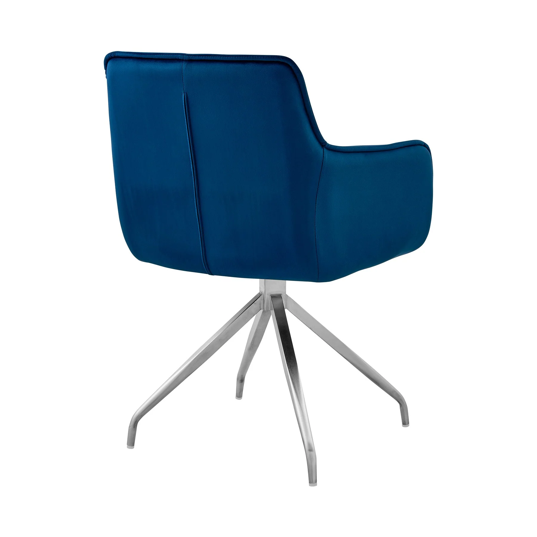 Fenton and Noah 5 Piece Modern Rectangular Dining Set in Black Melamine Wood and Blue Fabric - Image 3