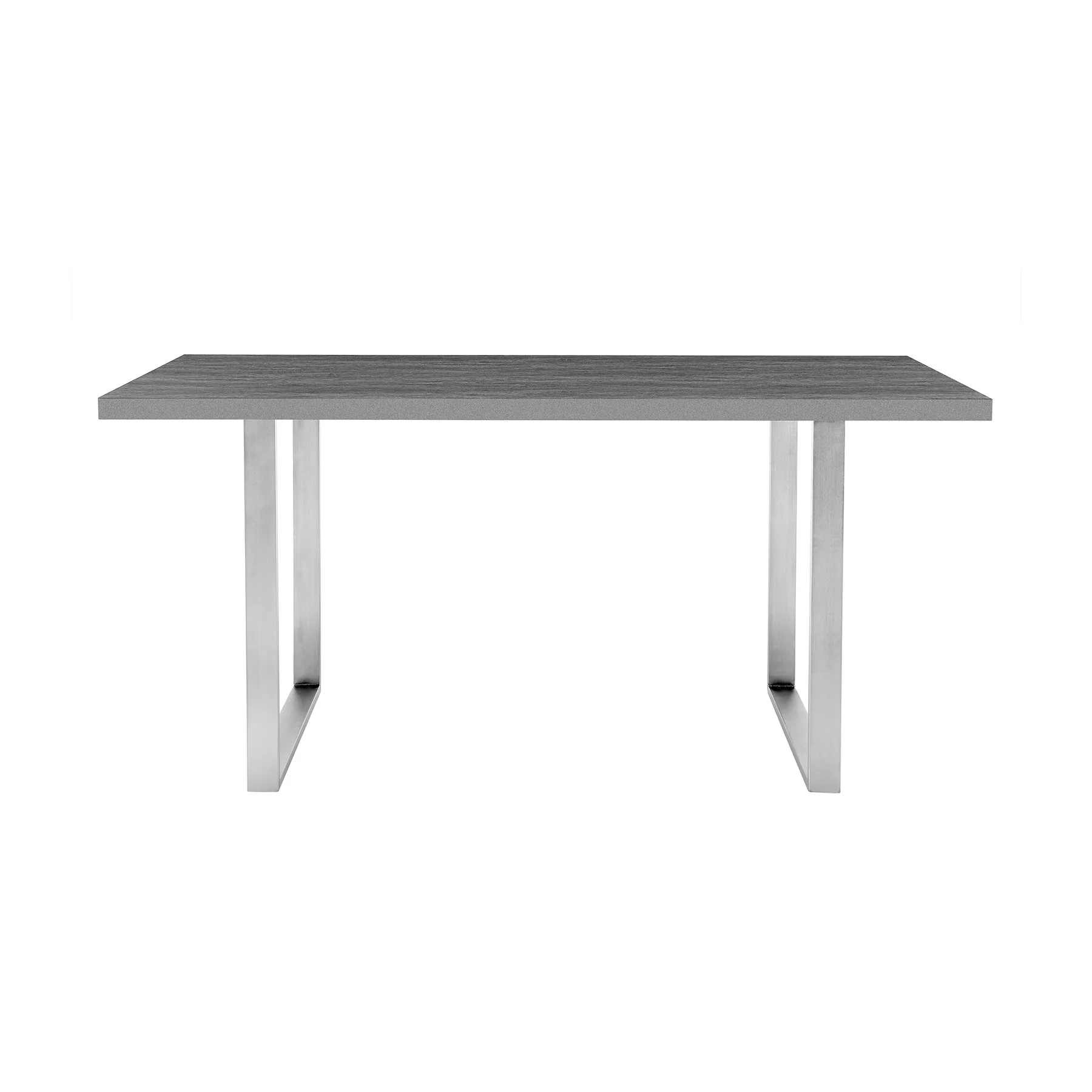 Fenton and Pacific 5 Piece Modern Rectangular Dining Set with Metal Base in Gray Melamine Wood and Gray Fabric - Image 4