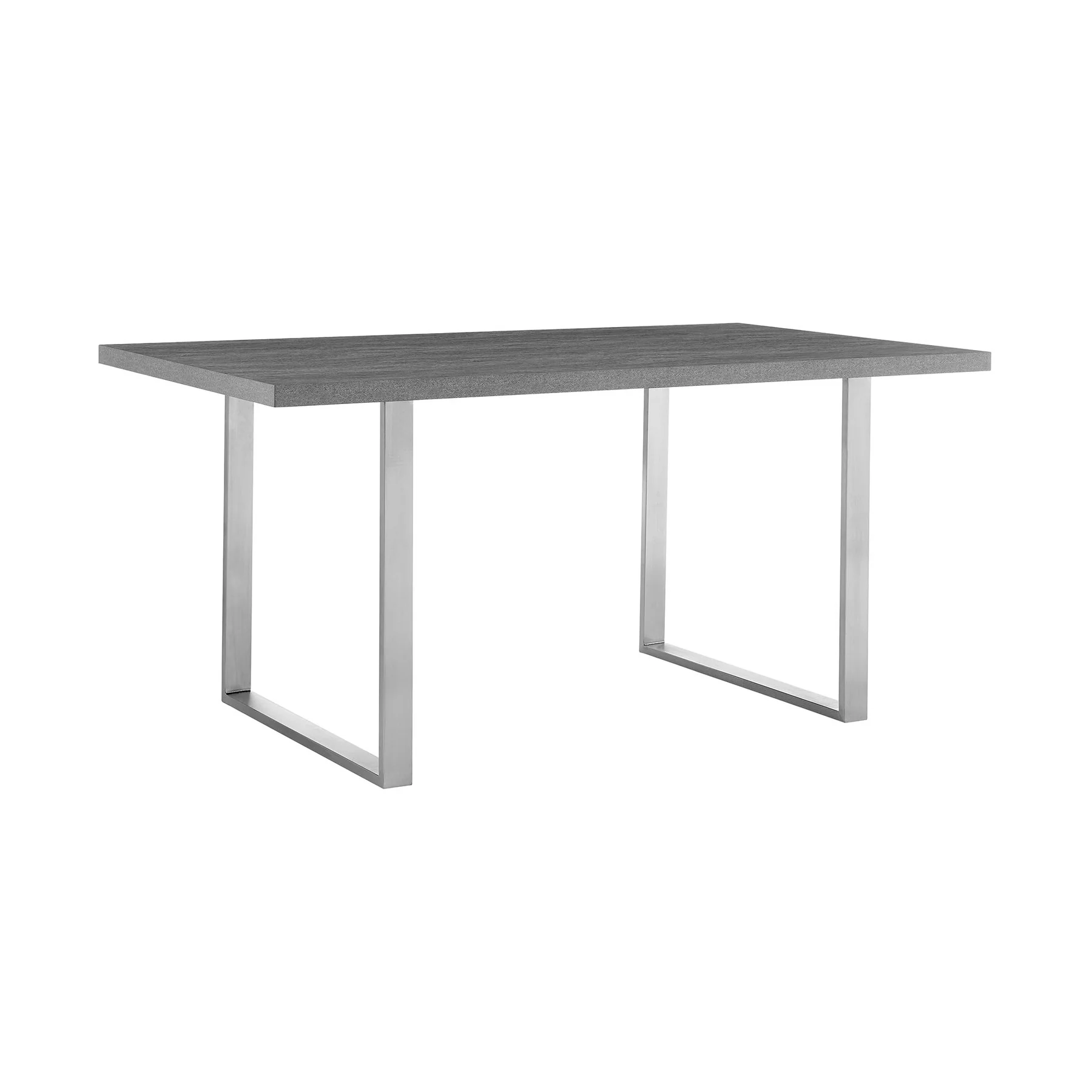 Fenton and Pacific 5 Piece Modern Rectangular Dining Set with Metal Base in Gray Melamine Wood and Gray Fabric - Image 5