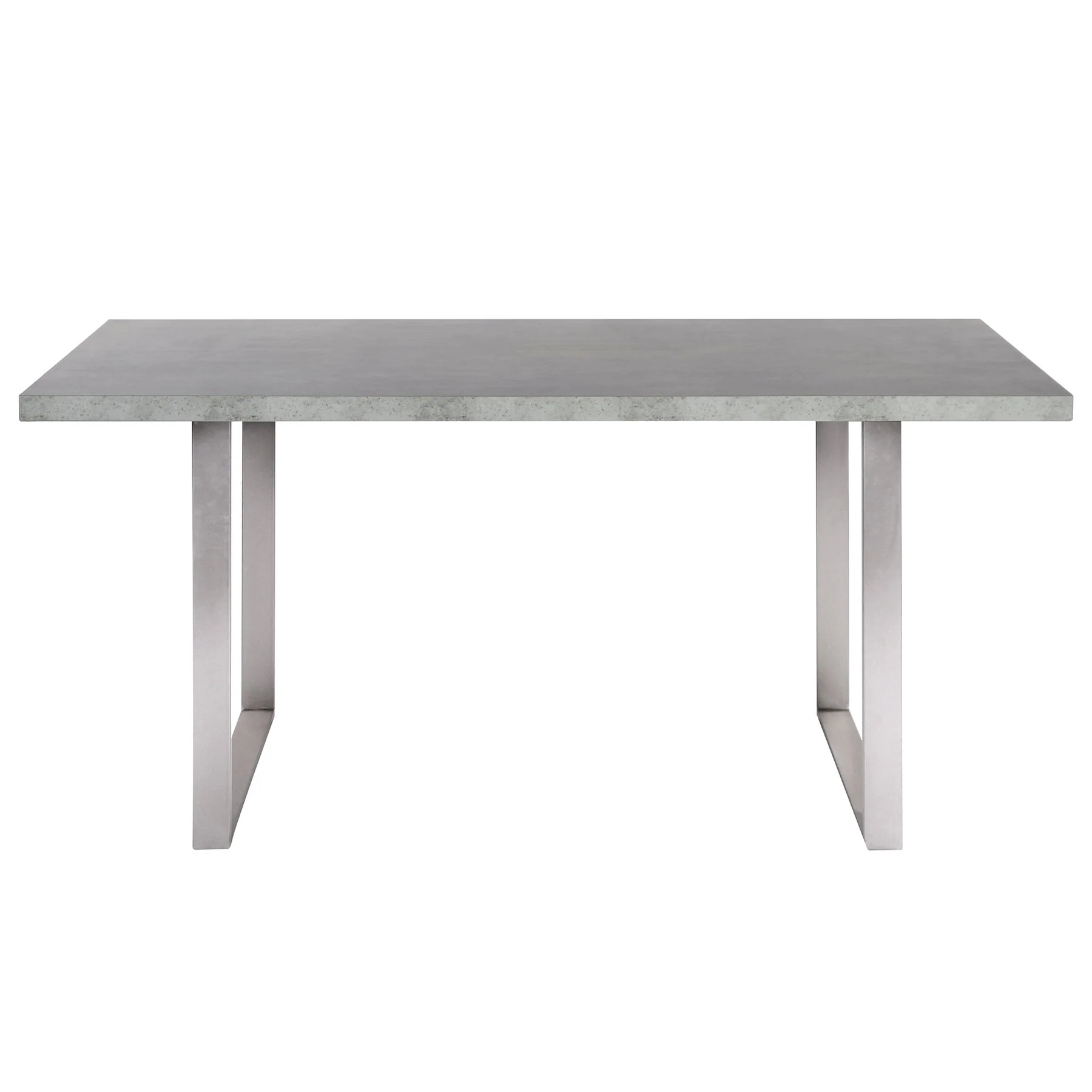 Fenton Dining Table with Cement Gray Laminate Top and Brushed Stainless Steel Base - Image 2