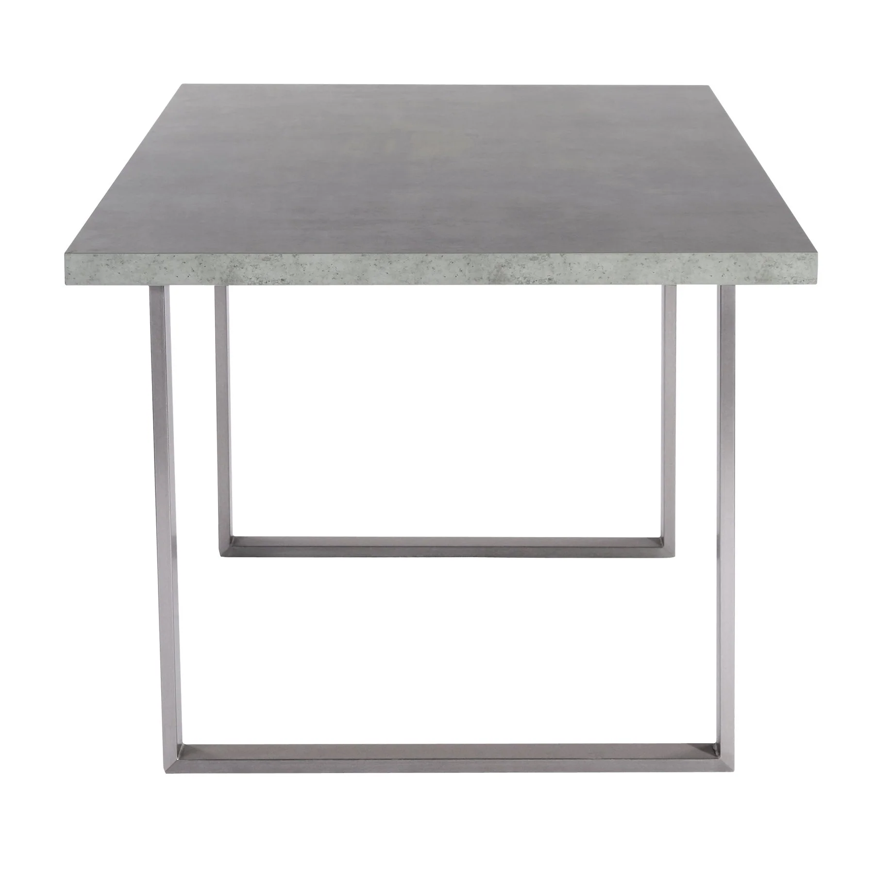 Fenton Dining Table with Cement Gray Laminate Top and Brushed Stainless Steel Base - Image 3
