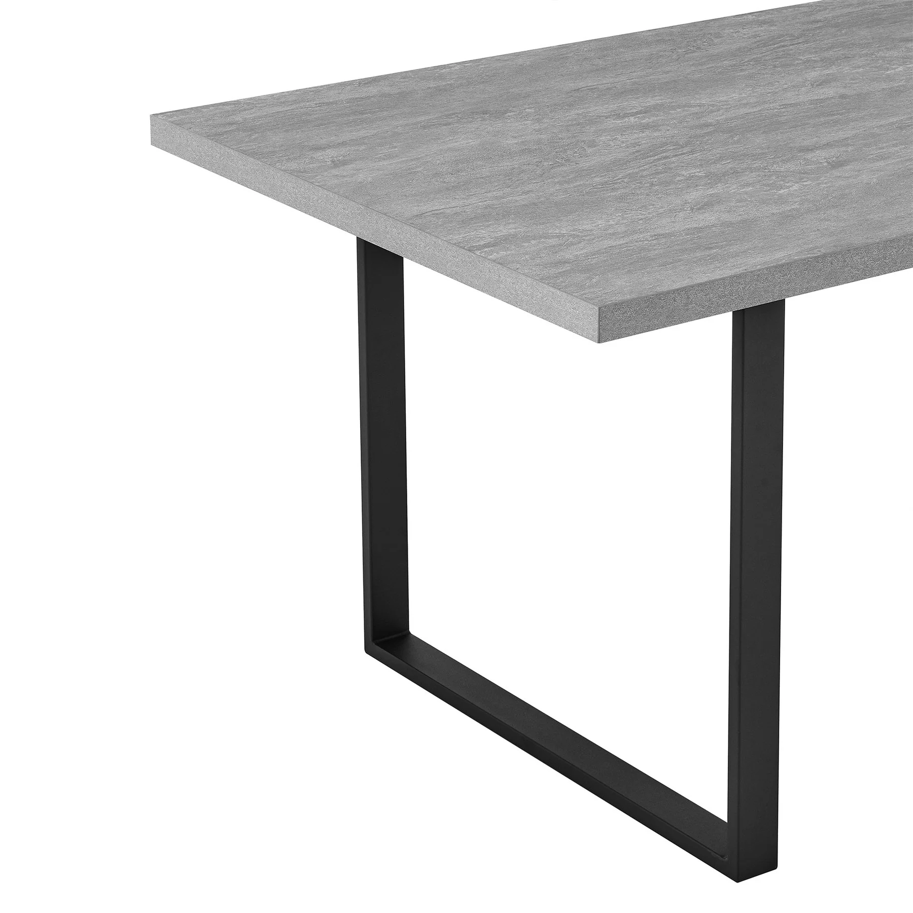 Fenton Dining Table with Gray Top and Black Base - Image 3