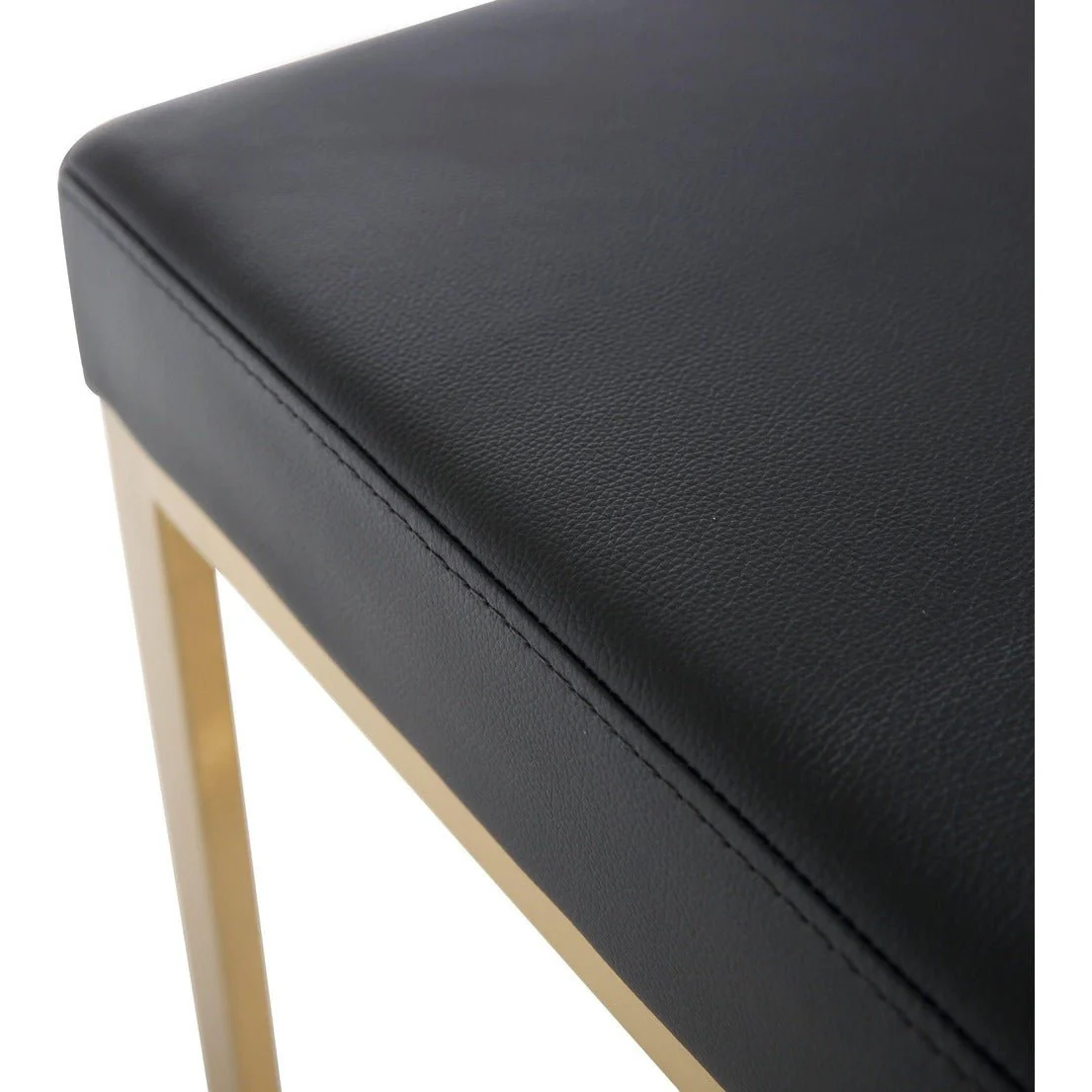 Ferrara Black Performance Vegan Leather and Gold Steel Barstool - Set of 2 - Image 8