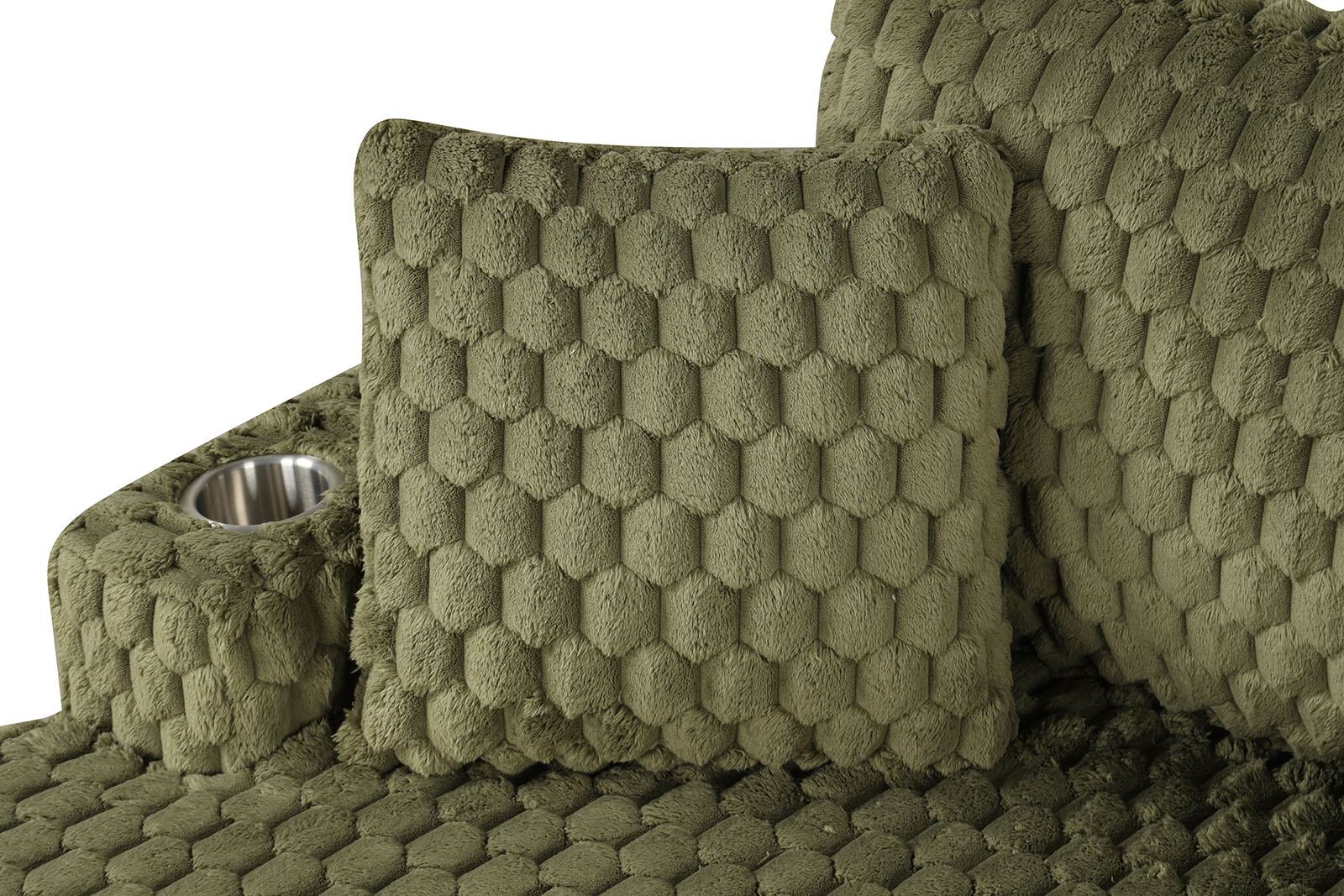 Ferryhill 2-Arm Chaise, Olive Green - Image 5