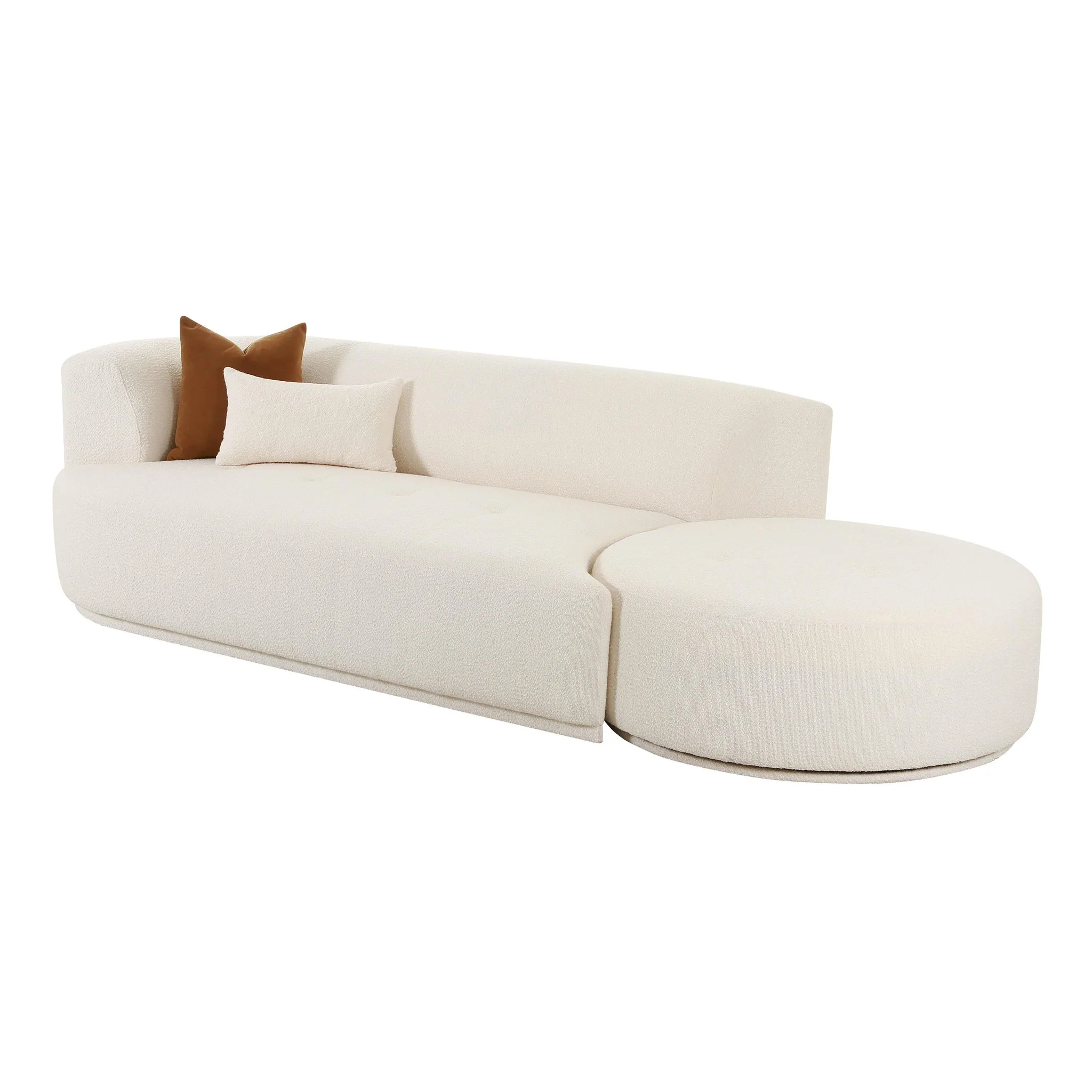 Fickle Cream Boucle 2-Piece Chaise Modular LAF Sofa - Image 4