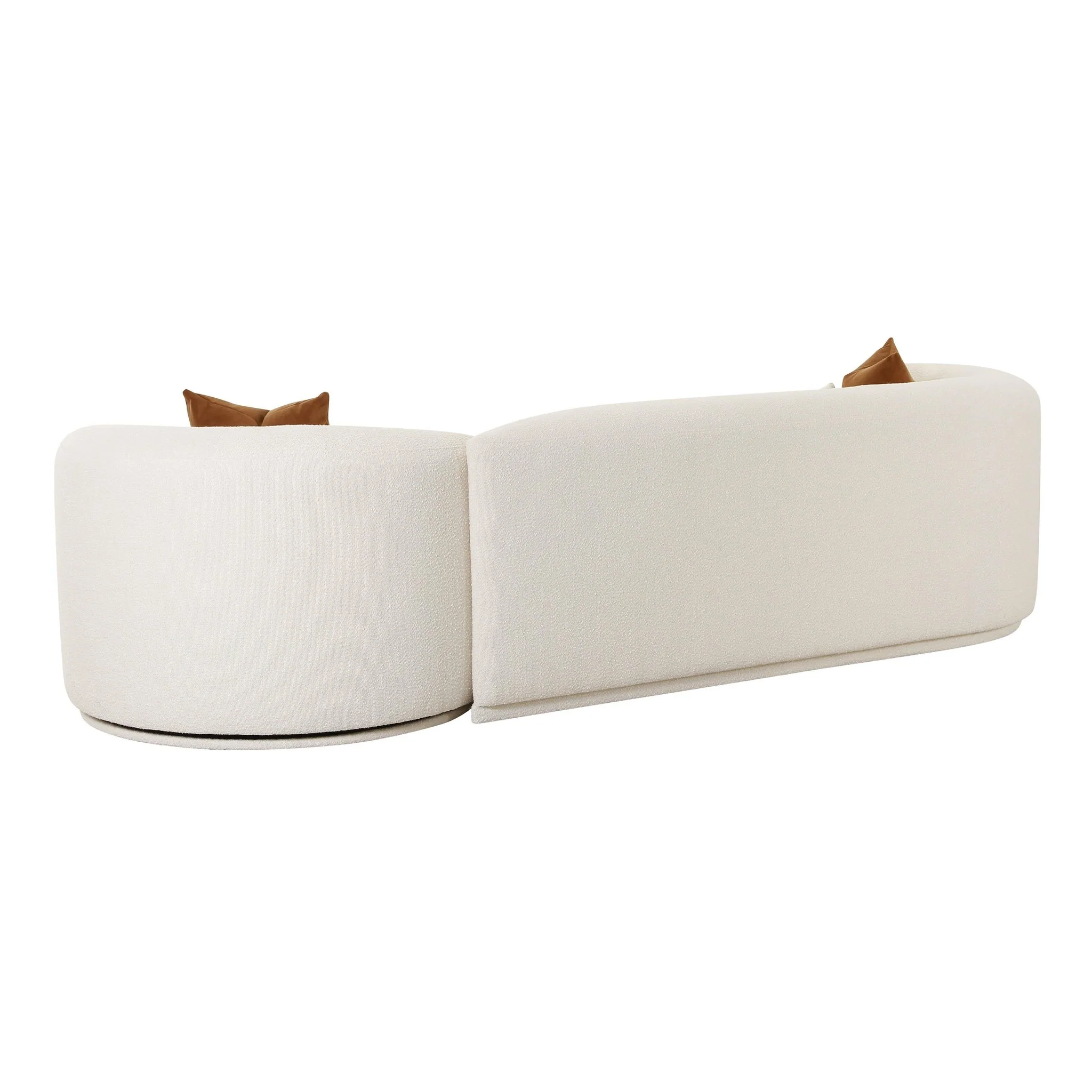 Fickle Cream Boucle 2-Piece Modular LAF Sofa - Image 7