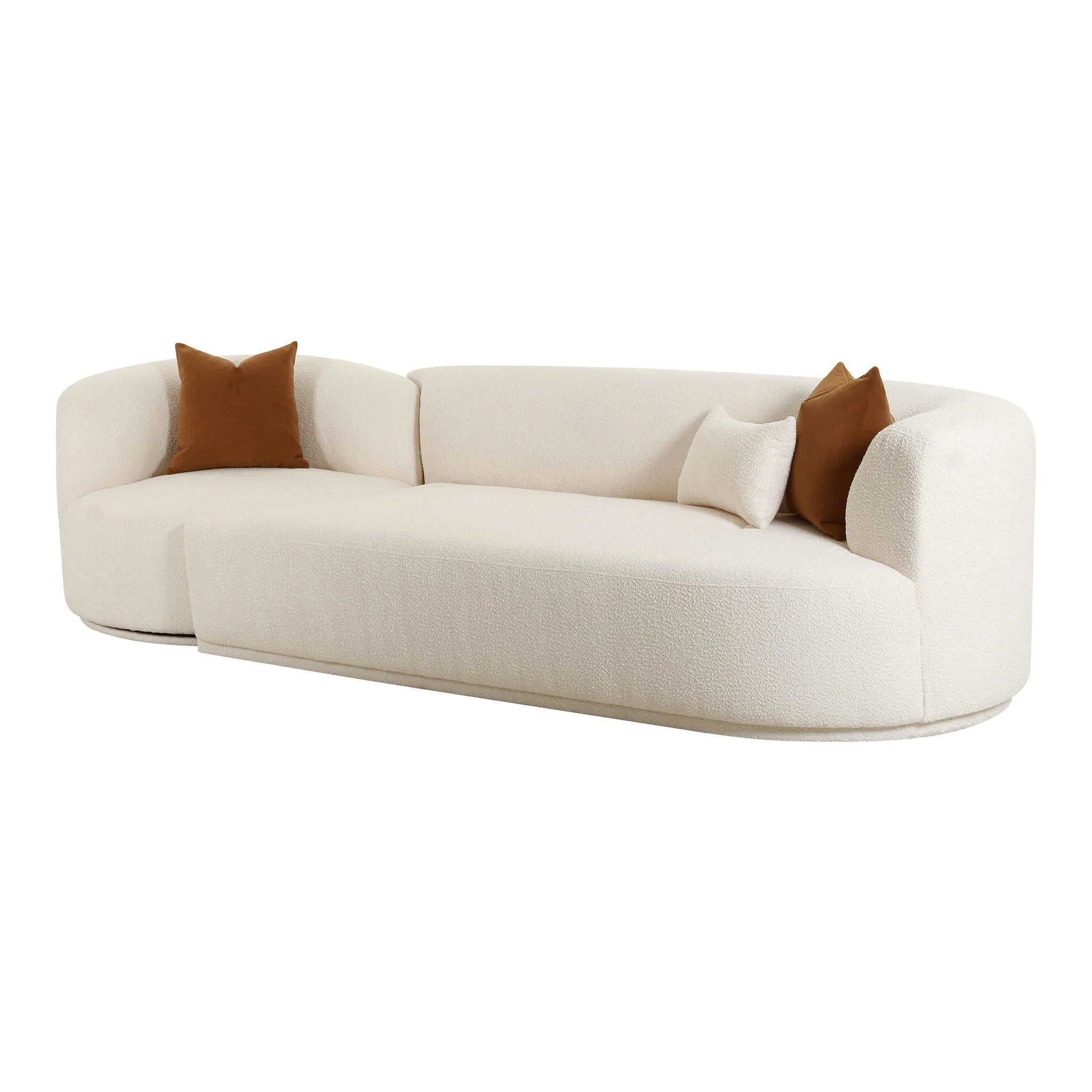 Fickle Cream Boucle 2-Piece Modular RAF Sofa - Image 4