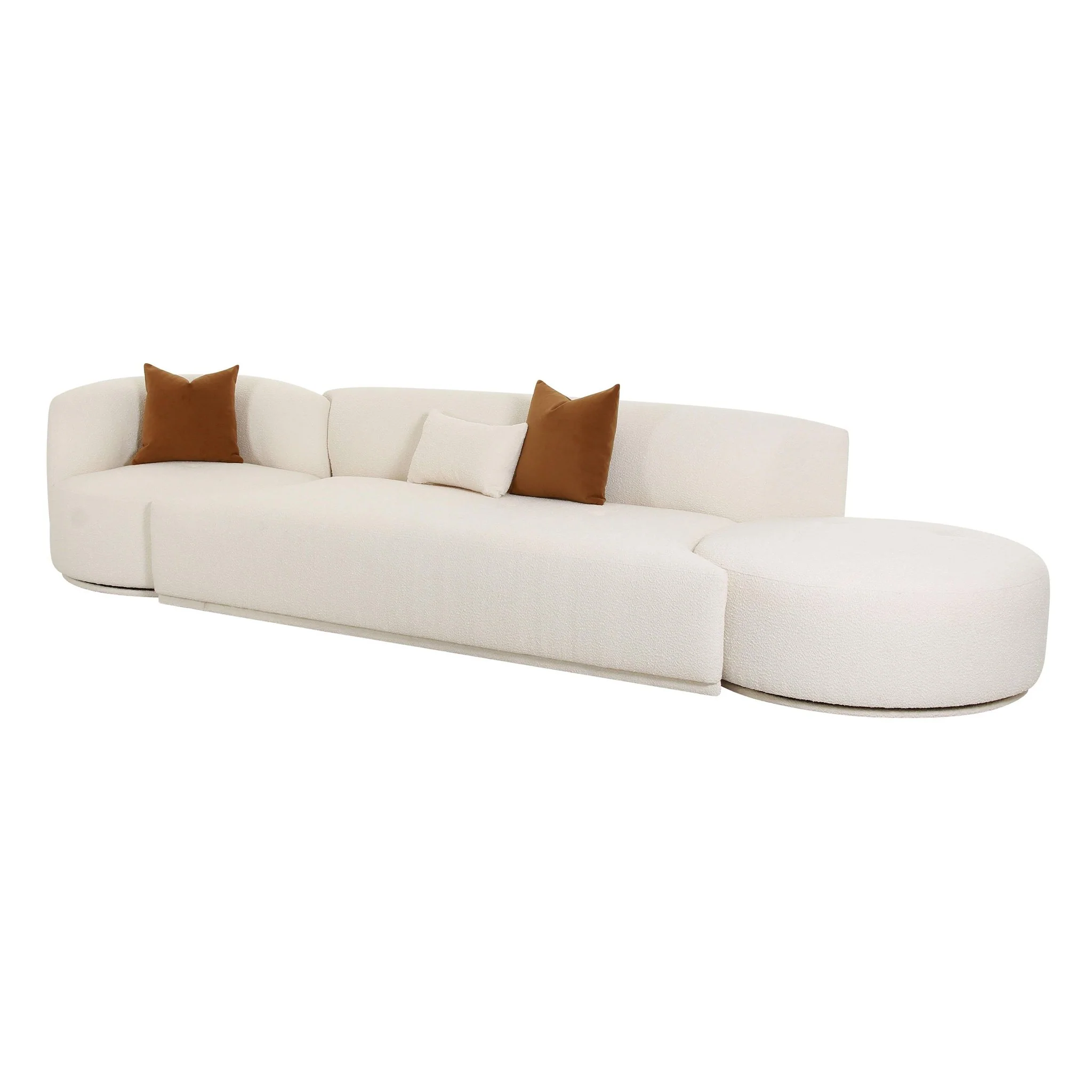 Fickle Cream Boucle 3-Piece Chaise Modular Sofa - Image 6