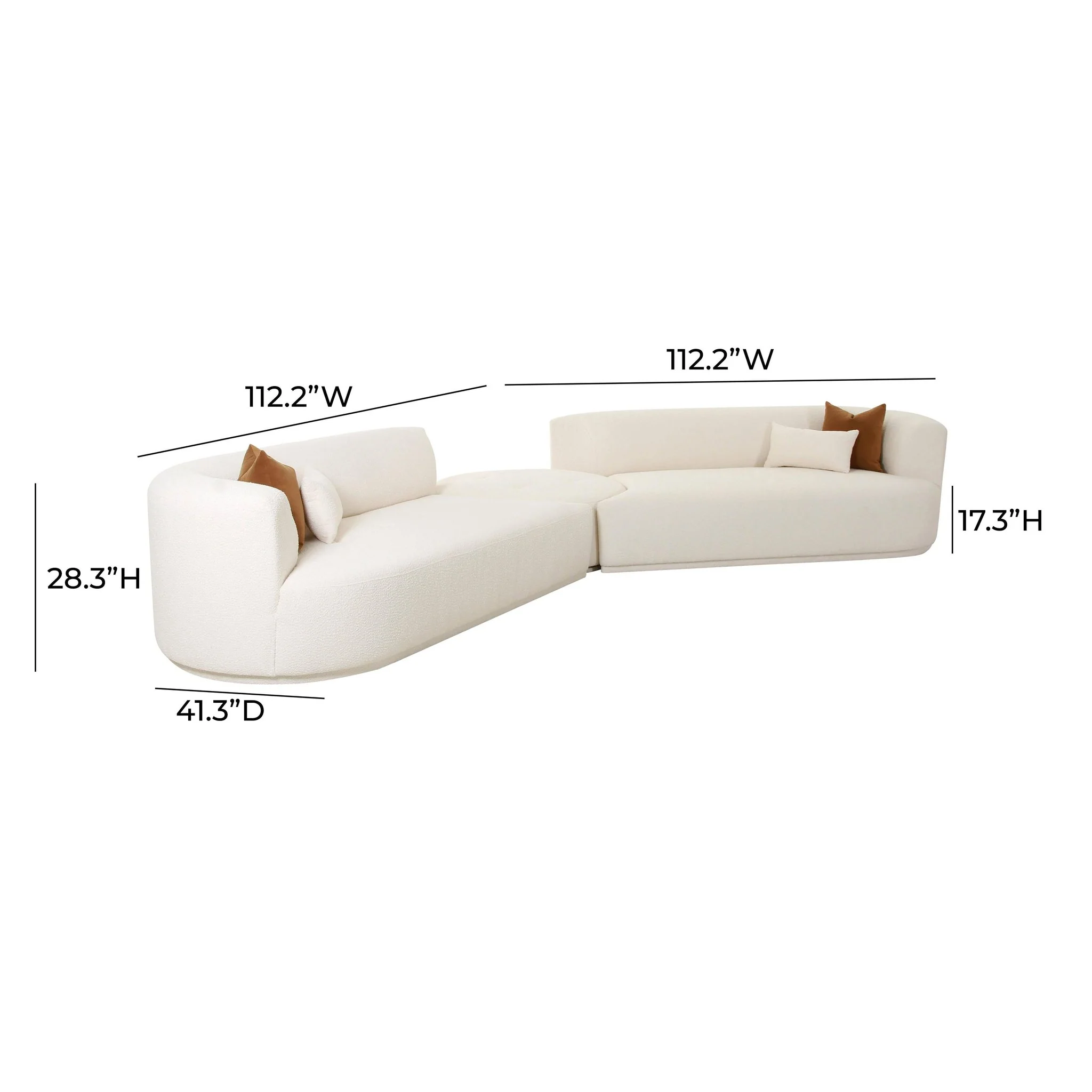 Fickle Cream Boucle 3-Piece Modular Sectional - Image 7