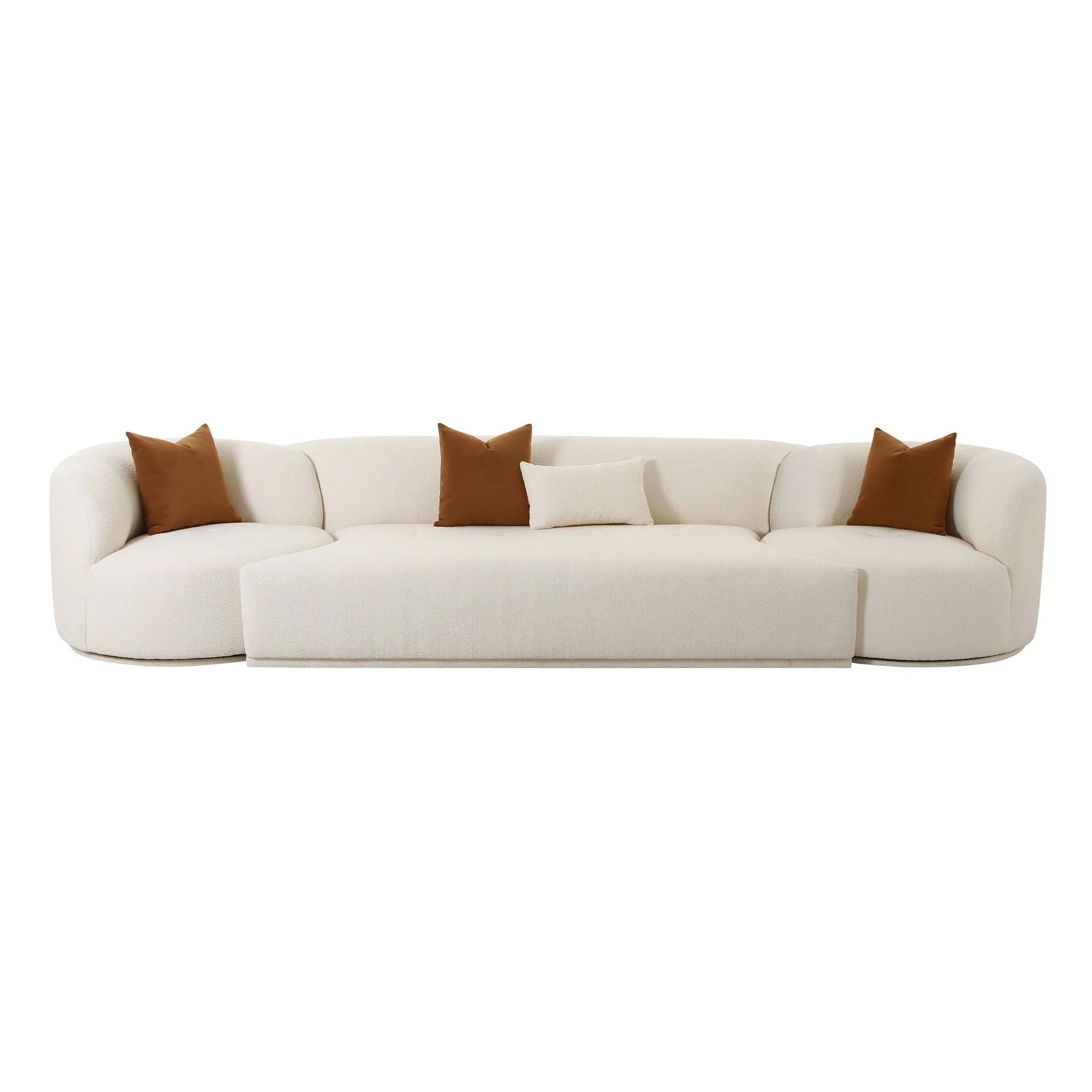 Fickle Cream Boucle 3-Piece Modular Sofa - Image 3