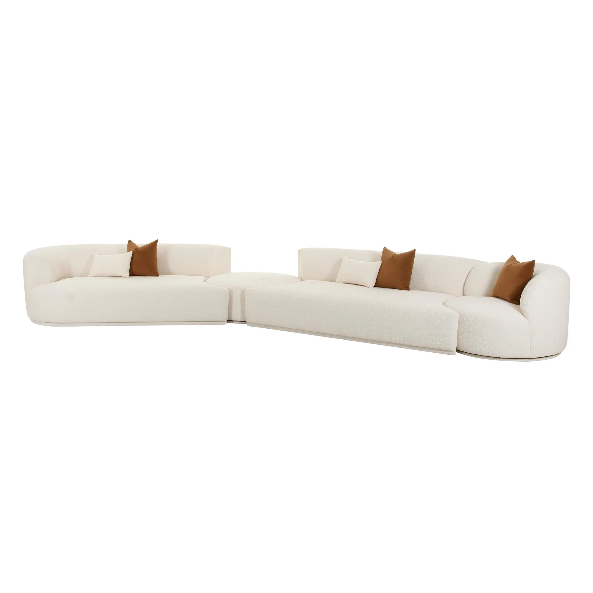 Fickle Cream Boucle 4-Piece Modular LAF Sectional - Image 3