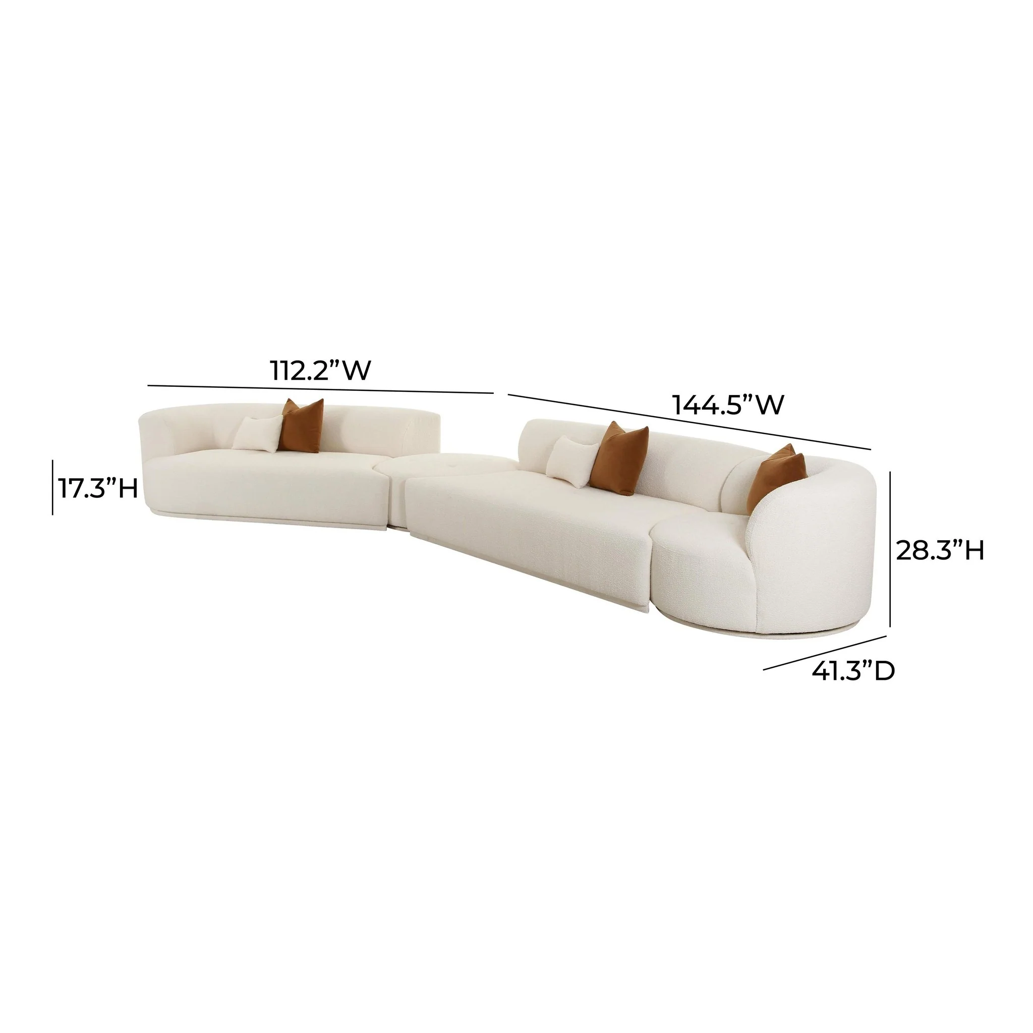 Fickle Cream Boucle 4-Piece Modular LAF Sectional - Image 7