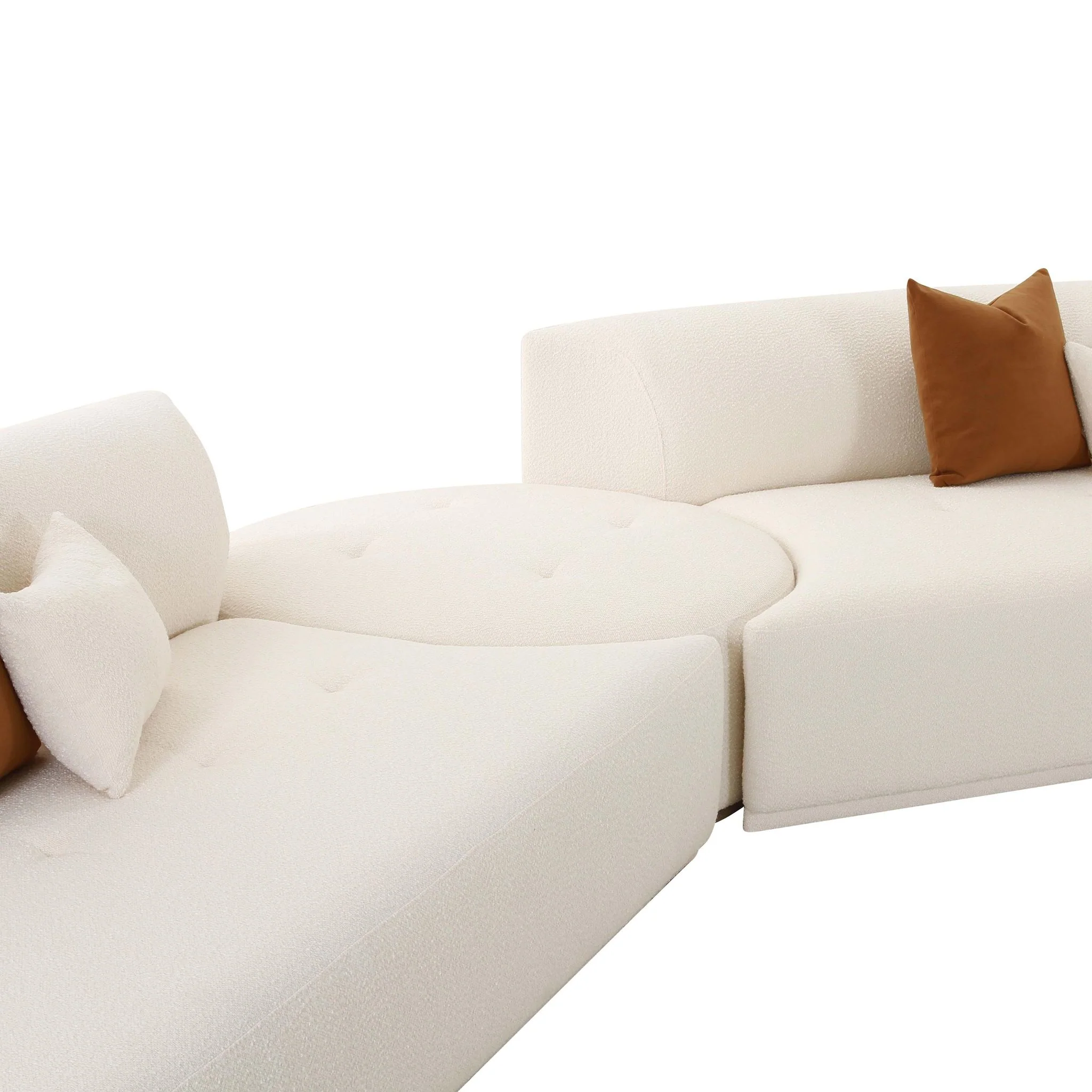 Fickle Cream Boucle 5-Piece Modular Chaise Sectional - Image 5