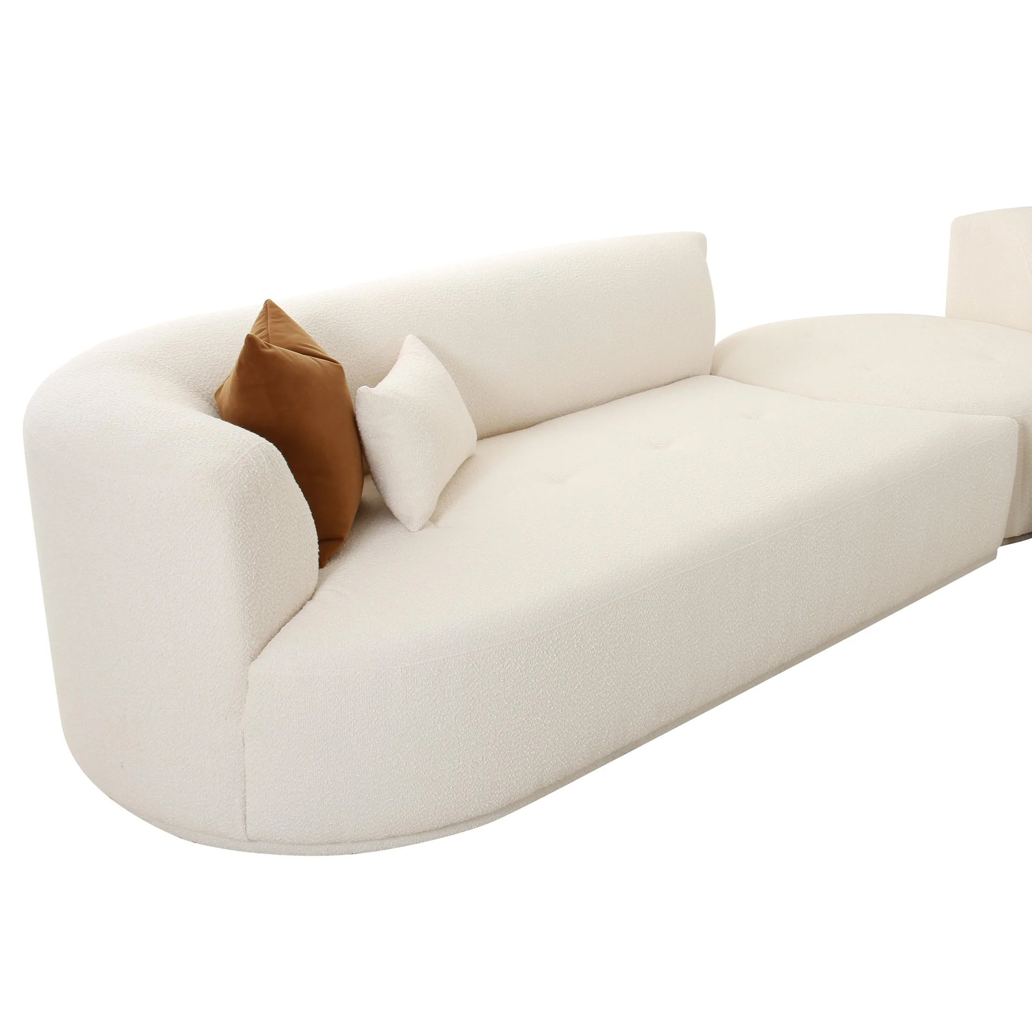 Fickle Cream Boucle 5-Piece Modular Sectional - Image 5