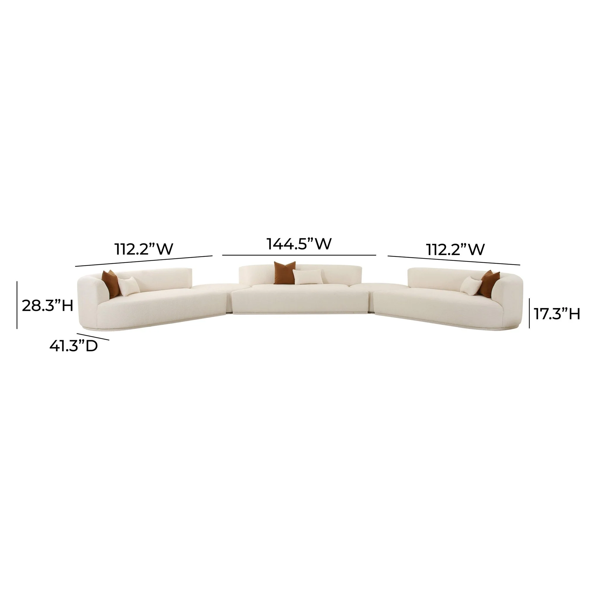 Fickle Cream Boucle 5-Piece Modular Sectional - Image 6