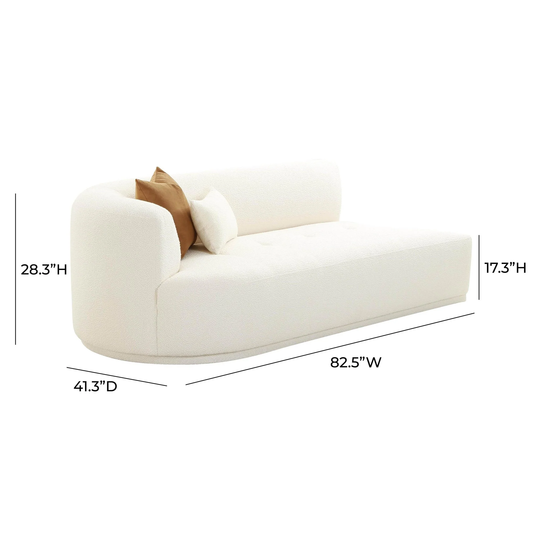 Fickle Cream Boucle Modular LAF Loveseat - Image 6