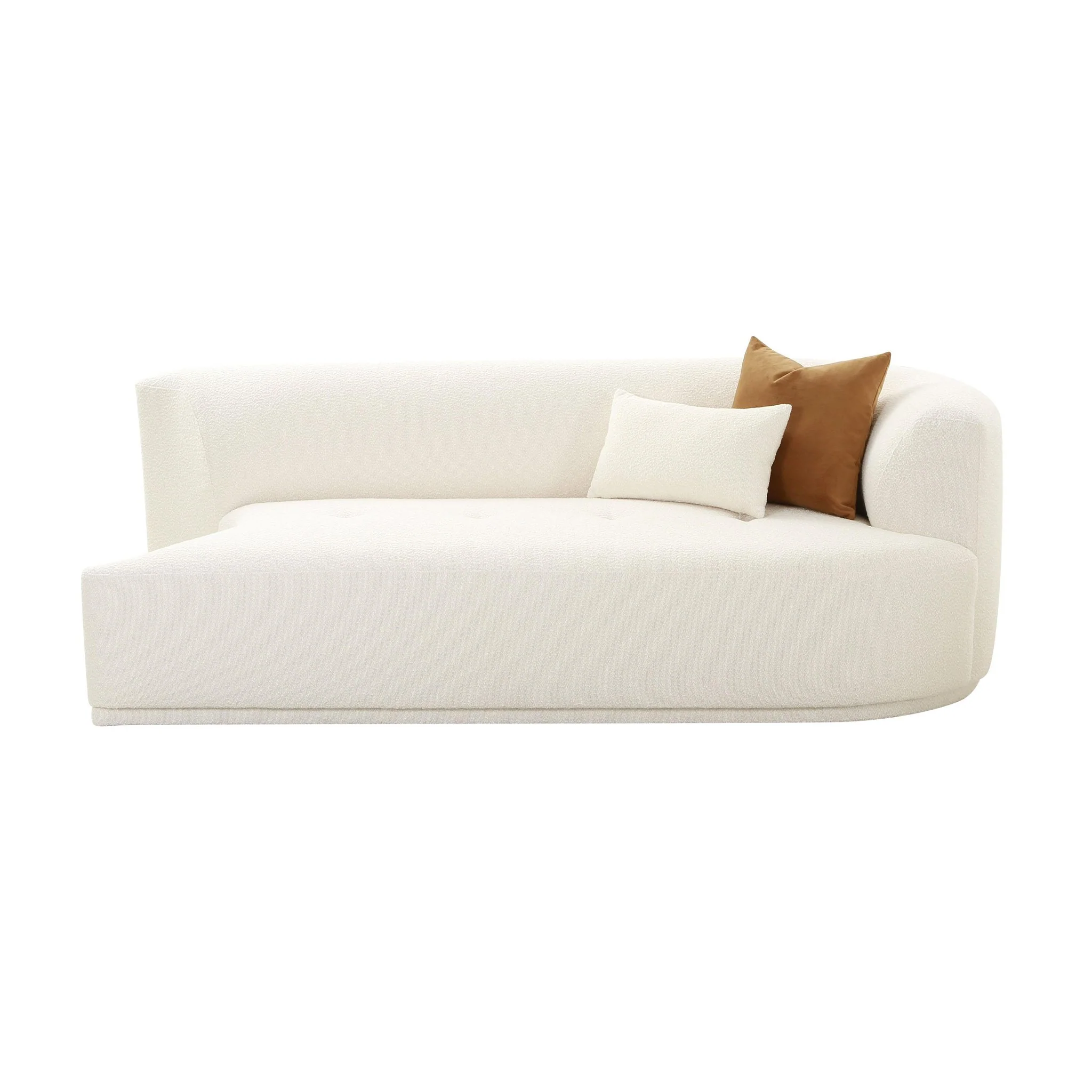 Fickle Cream Boucle Modular RAF Loveseat - Image 3