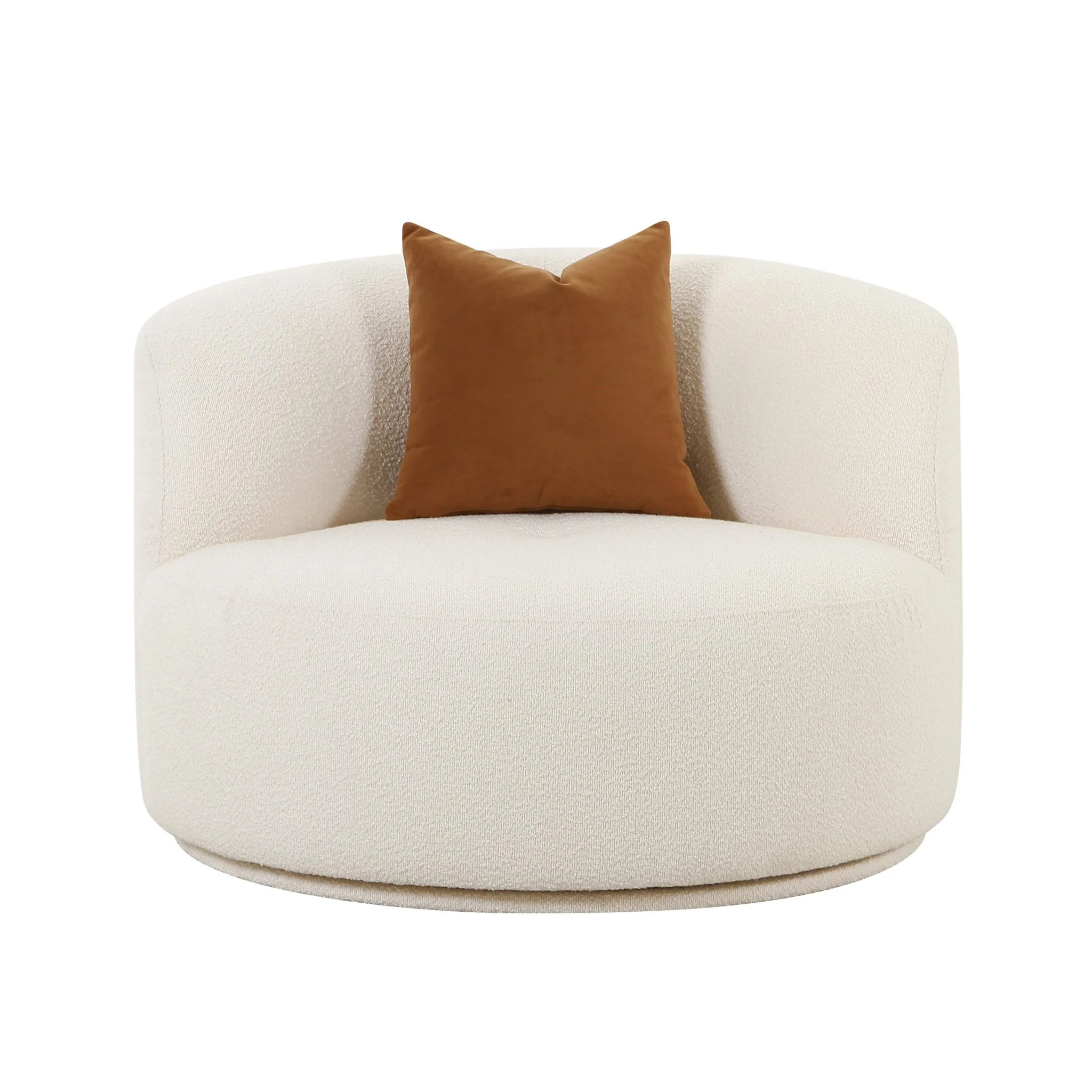 Fickle Cream Boucle Swivel Chair - Image 3