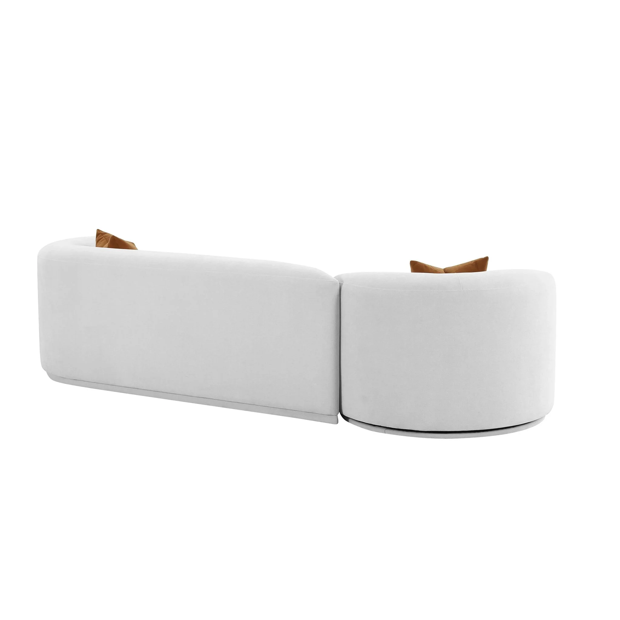 Fickle Grey Velvet 2-Piece Modular RAF Sofa - Image 4