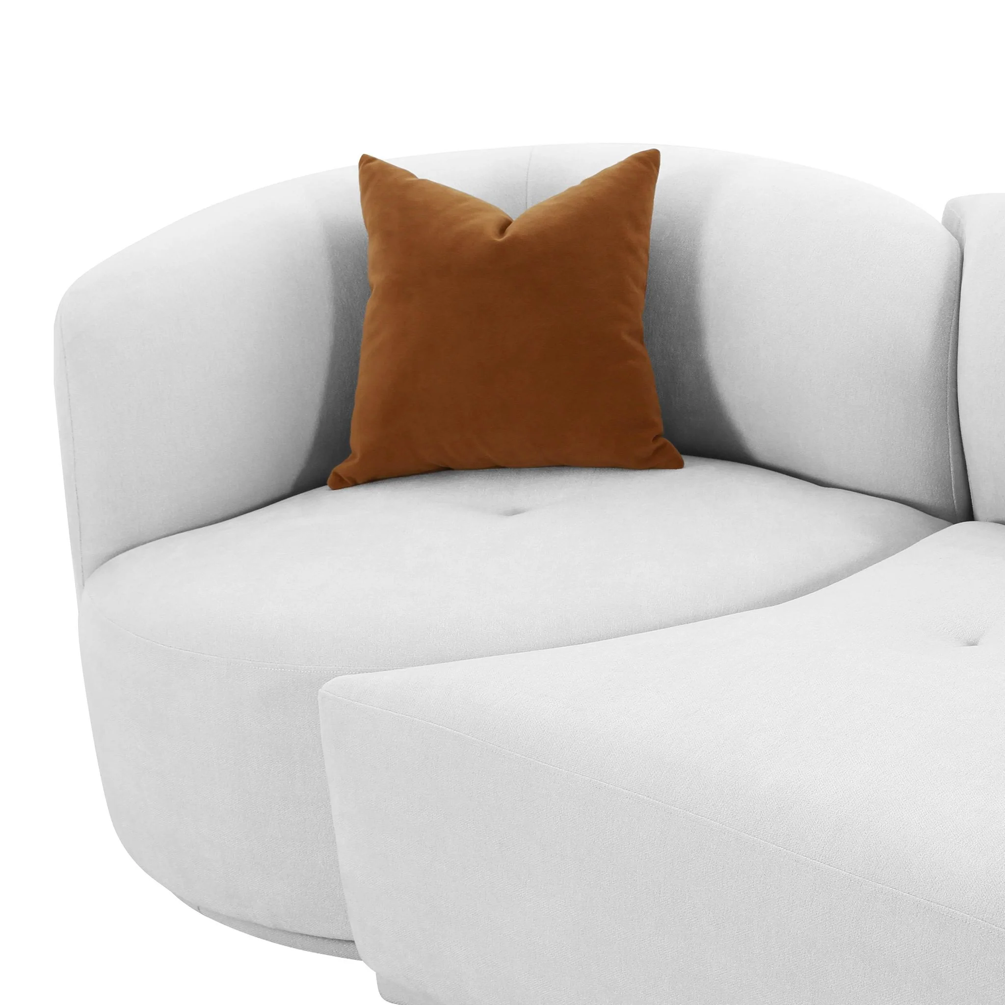 Fickle Grey Velvet 2-Piece Modular RAF Sofa - Image 5