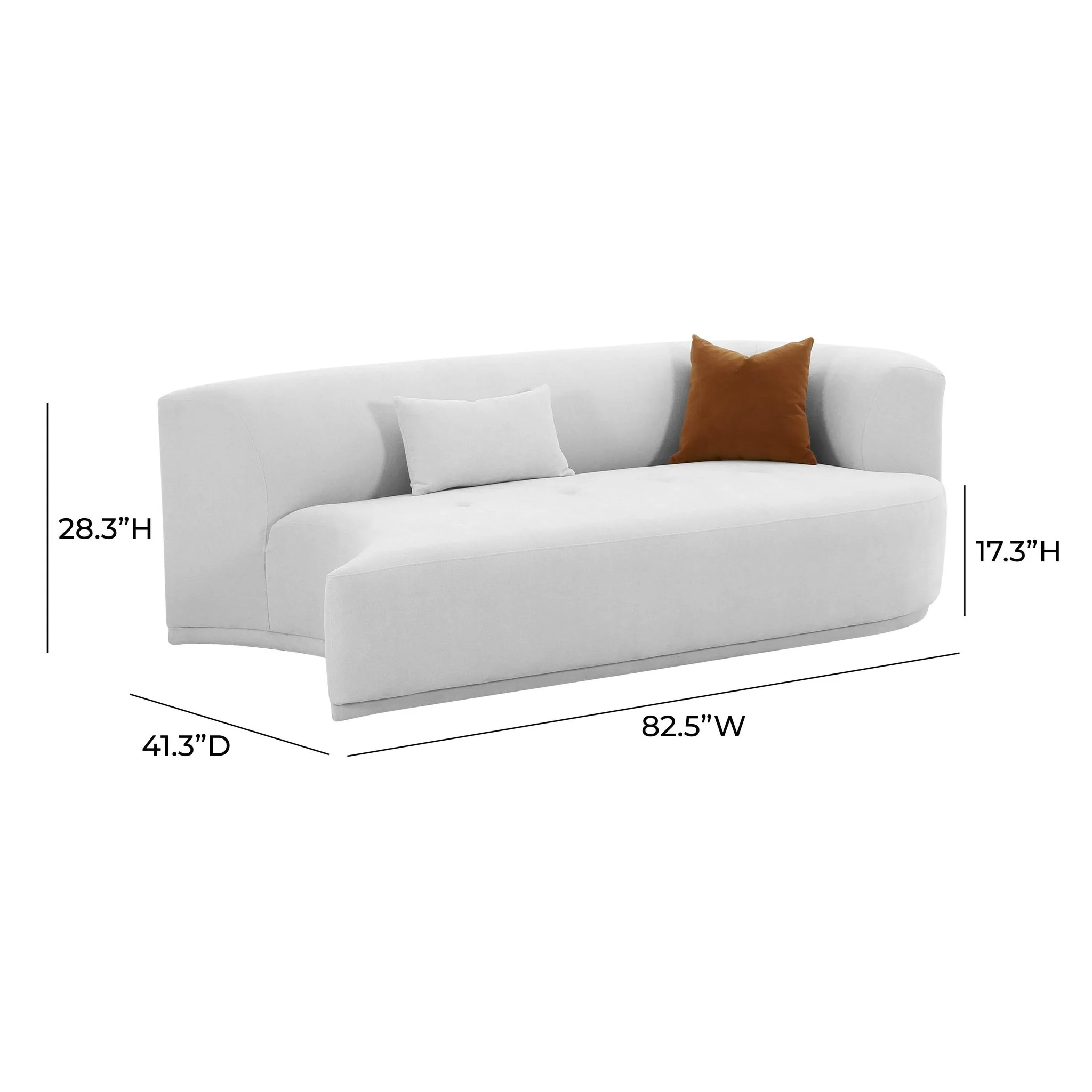 Fickle Grey Velvet Modular RAF Loveseat - Image 8