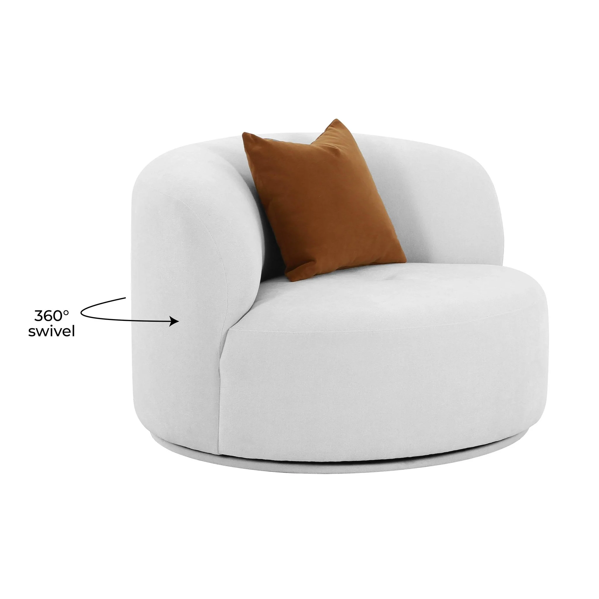Fickle Grey Velvet Swivel Chair - Image 6