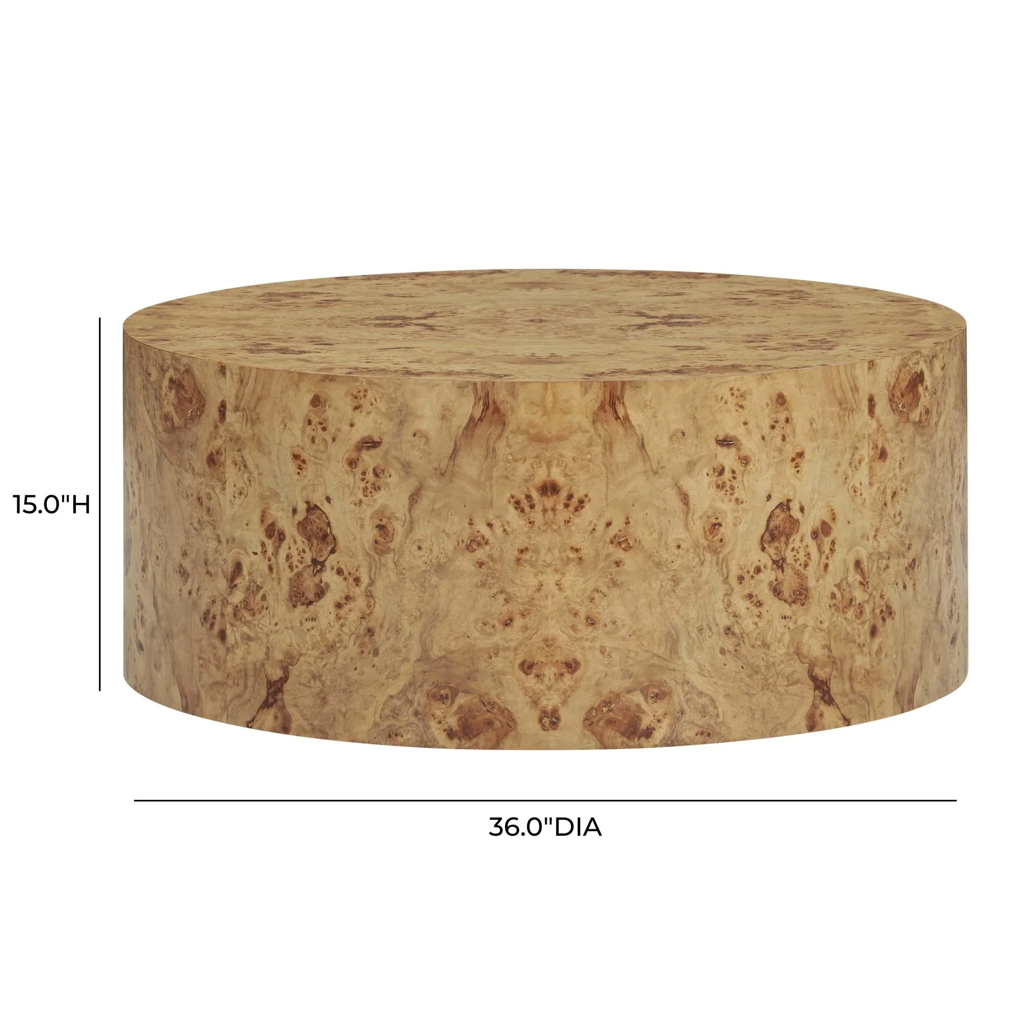 Fig Natural Burl Drum Coffee Table - Image 8