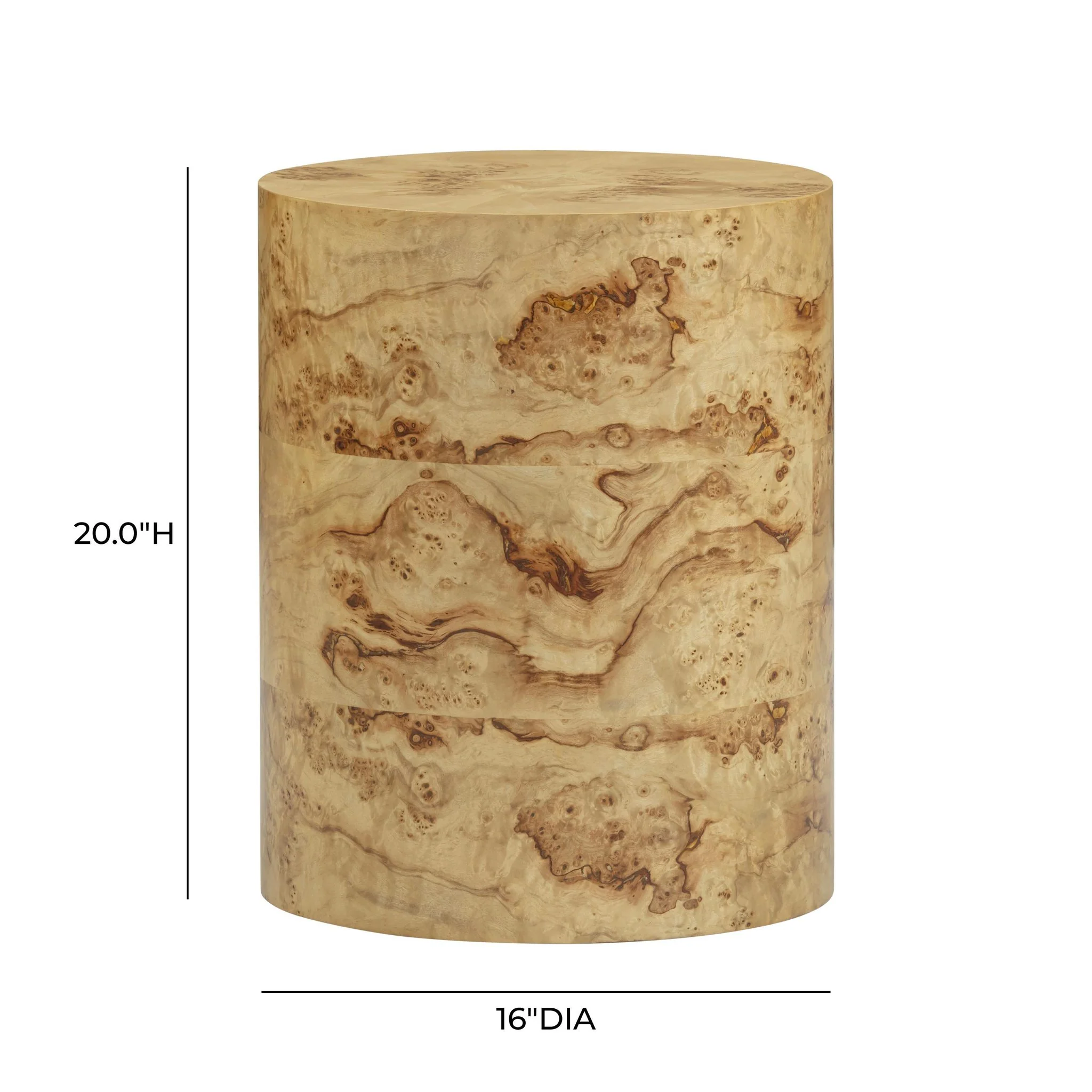 Fig Natural Burl Drum Side Table - Image 10