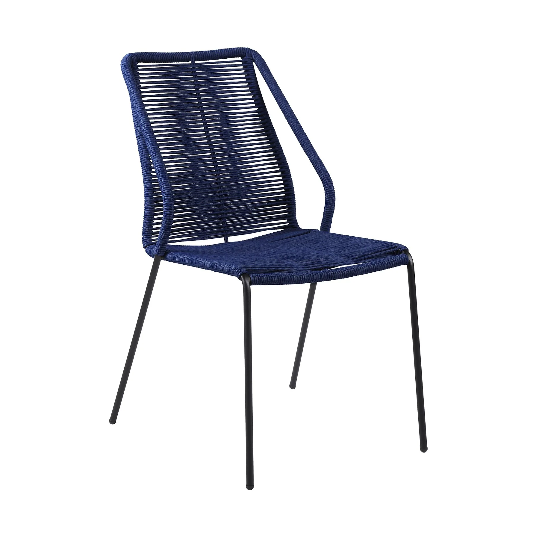 Fineline and Clip Indoor Outdoor 7 Piece Dining Set in Dark Eucalyptus Wood with Superstone and Blue Rope - Image 2