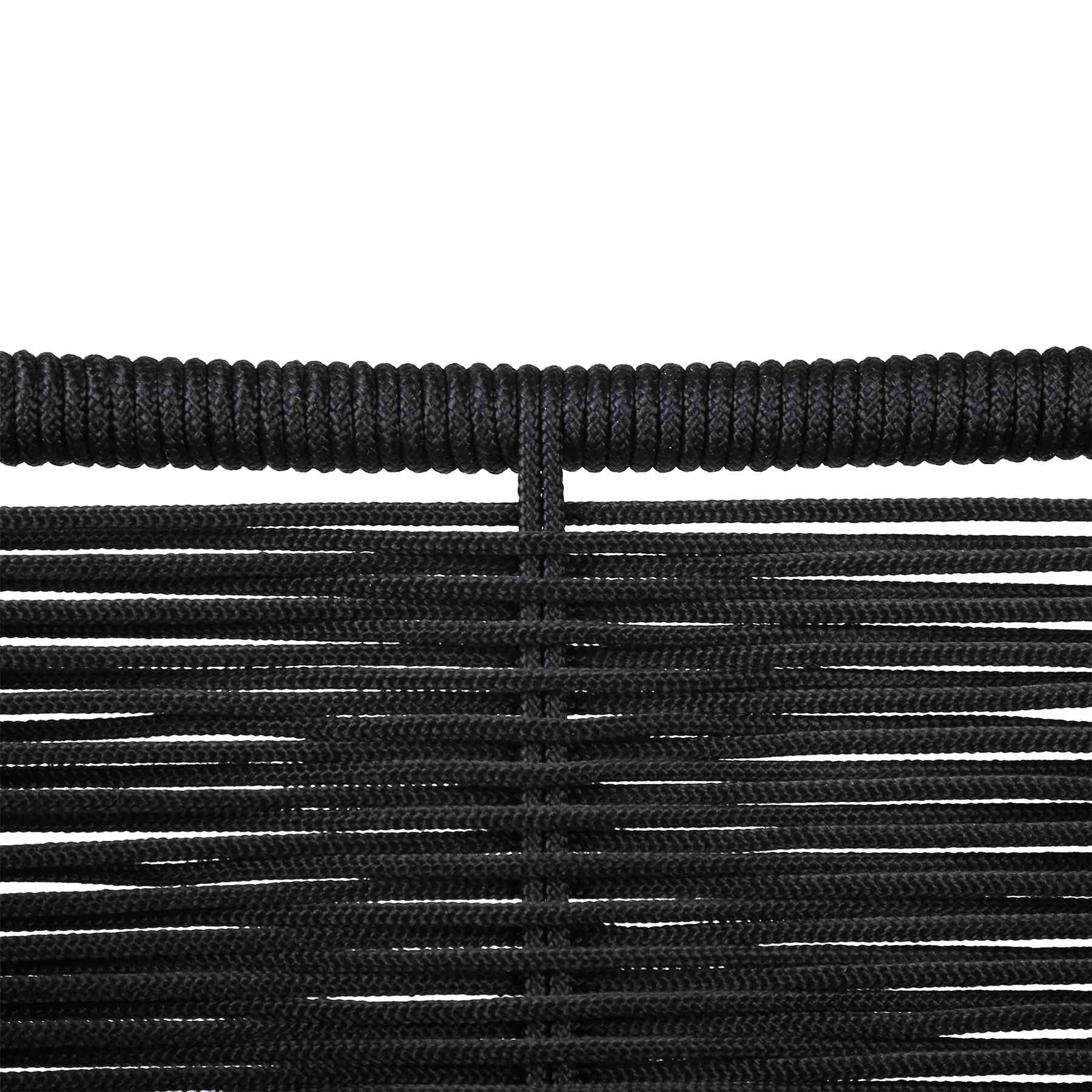 Fineline and Clip Indoor Outdoor 9 Piece Dining Set in Dark Eucalyptus Wood with Superstone and Black Rope - Image 6
