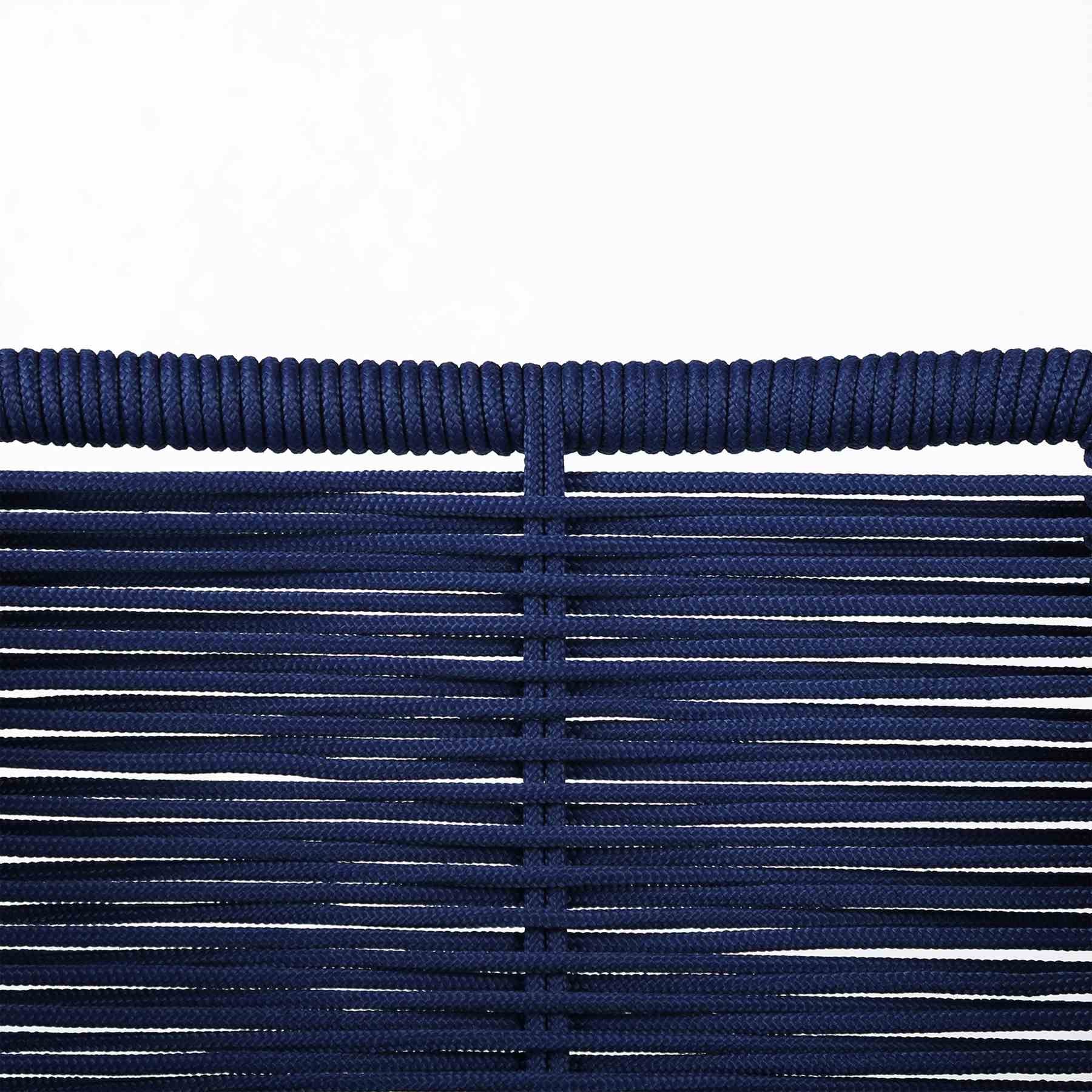 Fineline and Clip Indoor Outdoor 9 Piece Dining Set in Dark Eucalyptus Wood with Superstone and Blue Rope - Image 6