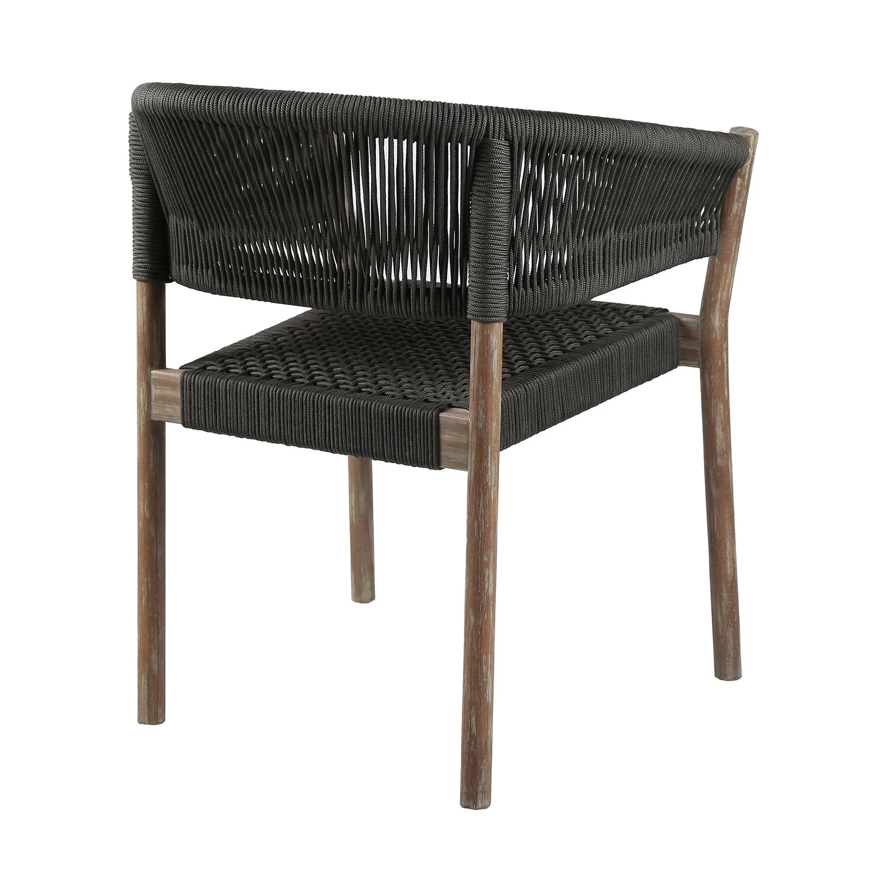 Fineline and Doris Indoor Outdoor 7 Piece Dining Set in Light Eucalyptus Wood with Superstone and Charcoal Rope - Image 3
