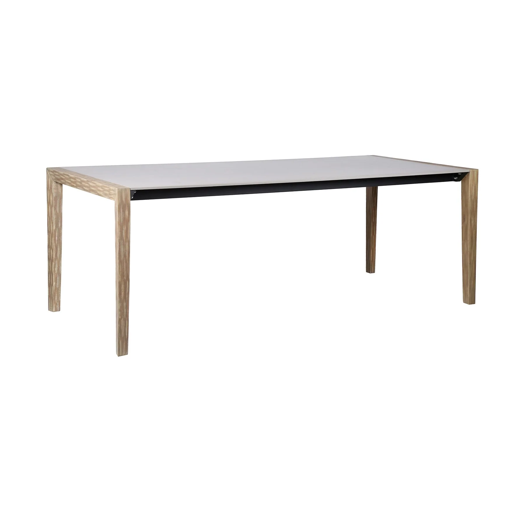 Fineline and Doris Indoor Outdoor 7 Piece Dining Set in Light Eucalyptus Wood with Superstone and Charcoal Rope - Image 4