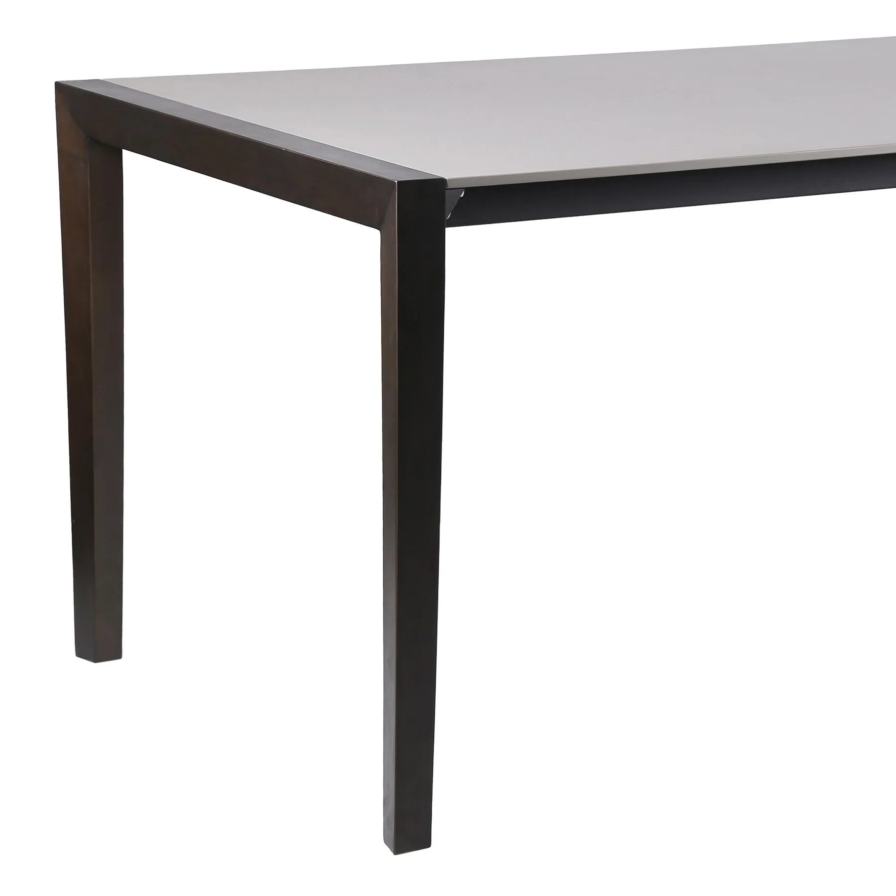 Fineline Indoor Outdoor 80" Rectangle Dining Table in Dark Eucalyptus Wood and Super Stone - Image 2