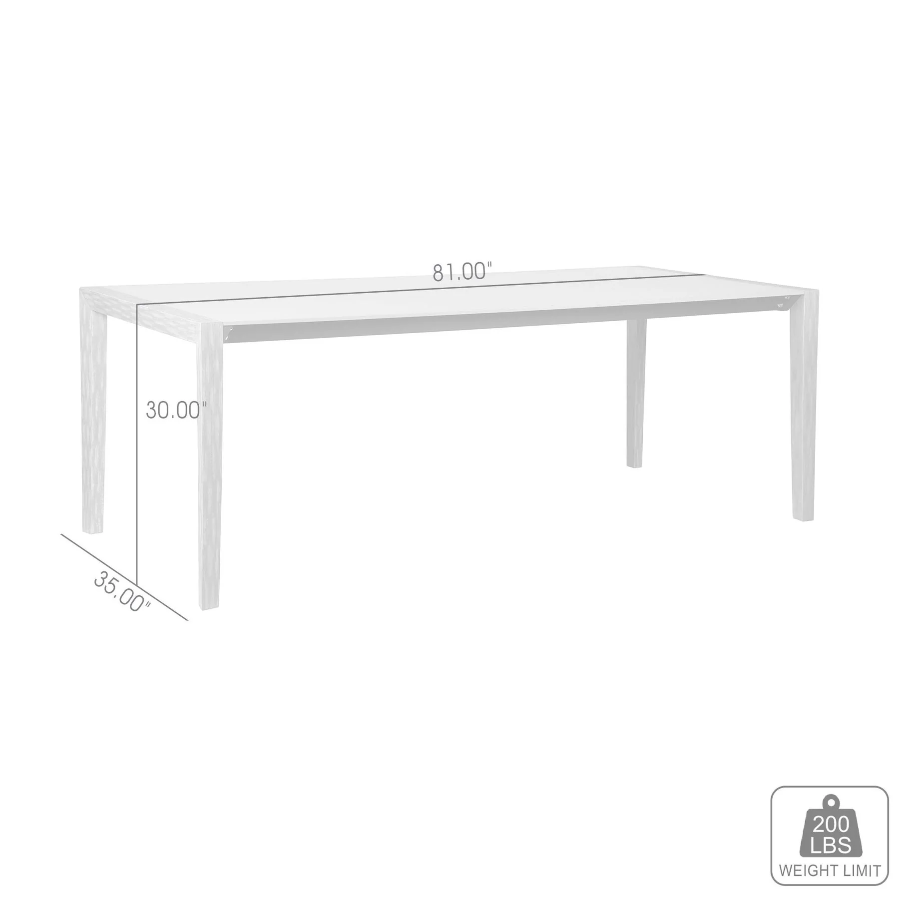 Fineline Indoor Outdoor 80" Rectangle Dining Table in Dark Eucalyptus Wood and Super Stone - Image 6