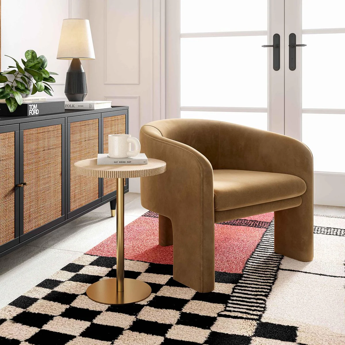 Fiona Gold Stone Side Table - Image 2