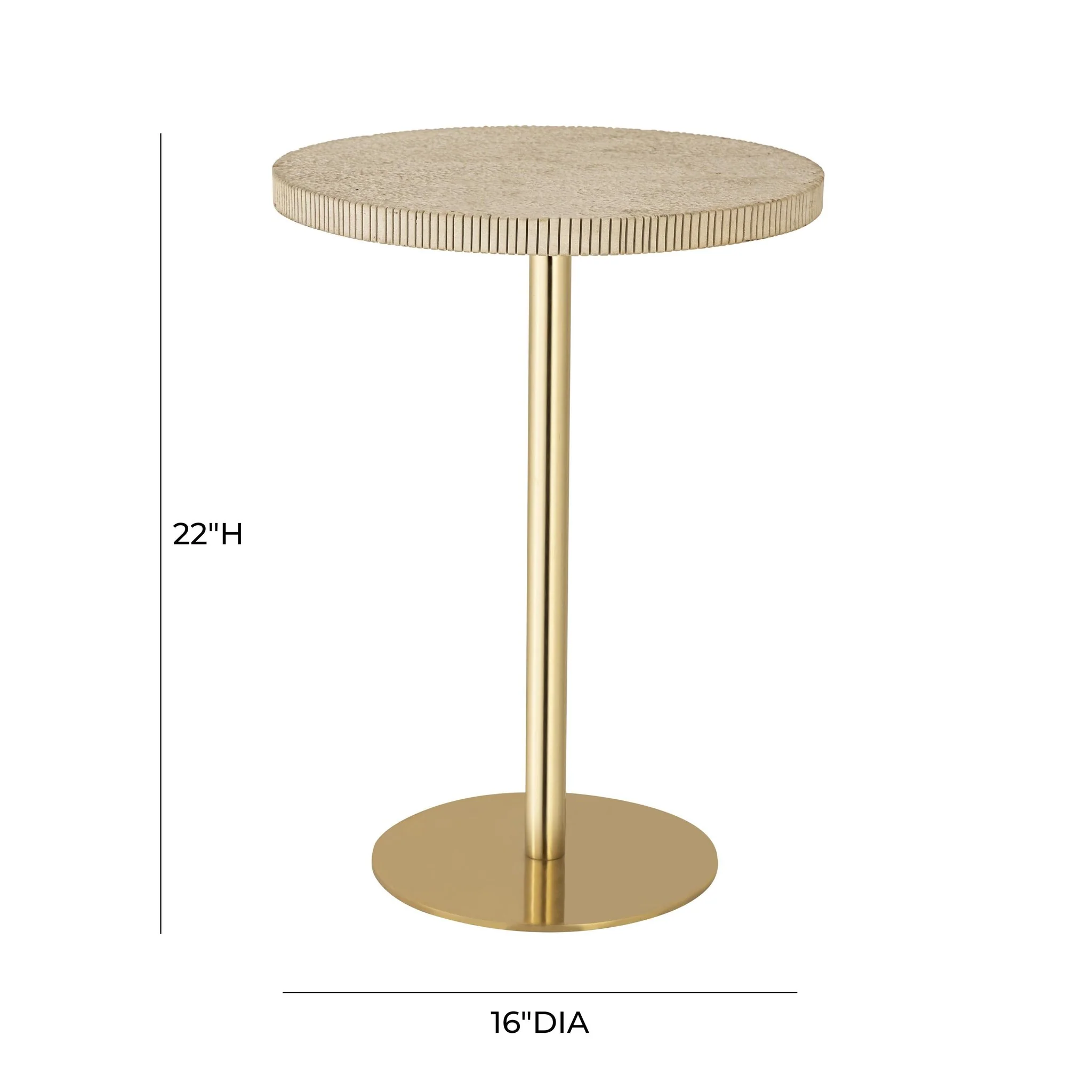 Fiona Gold Stone Side Table - Image 6