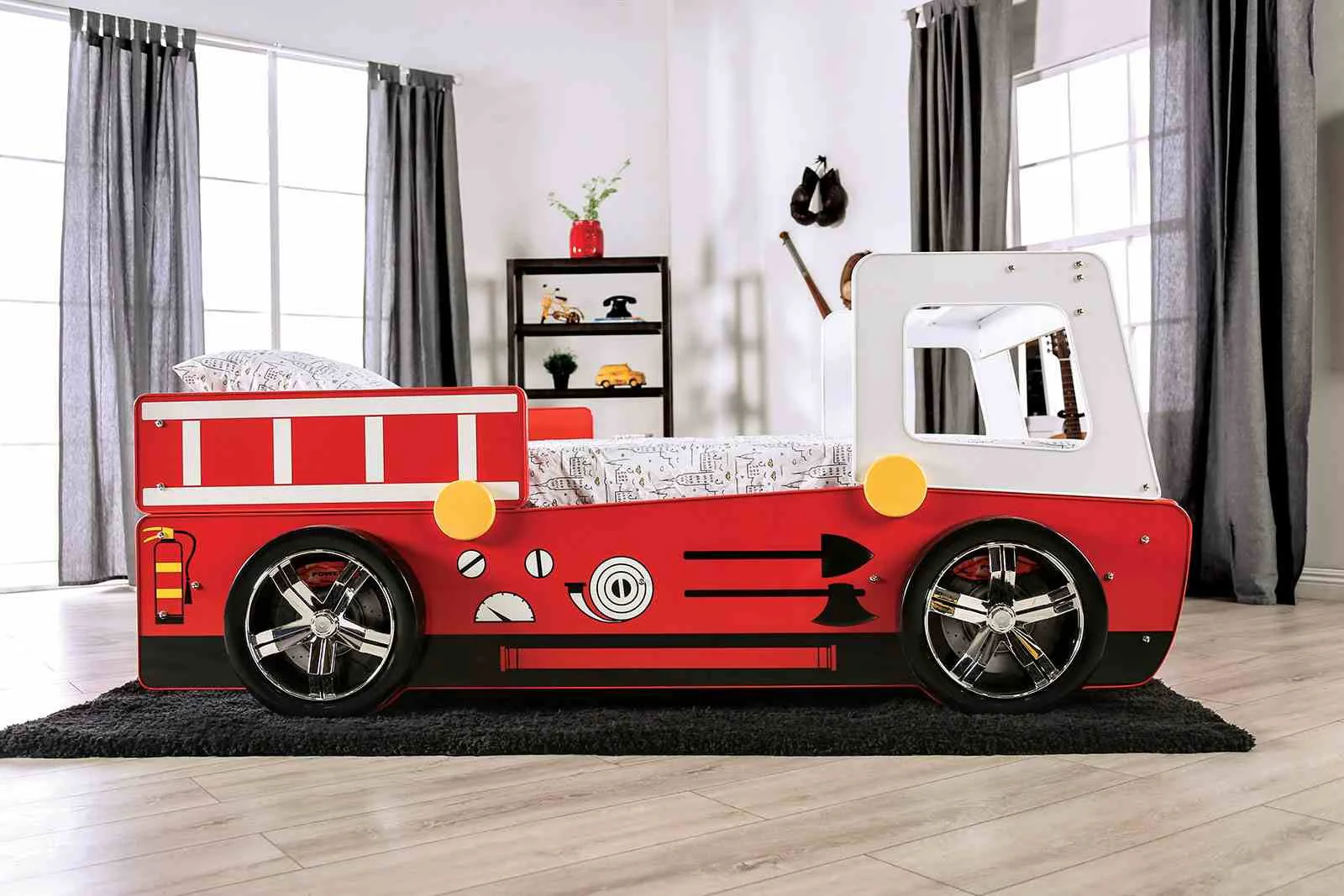 Firestall Twin Bed, Red - Image 2